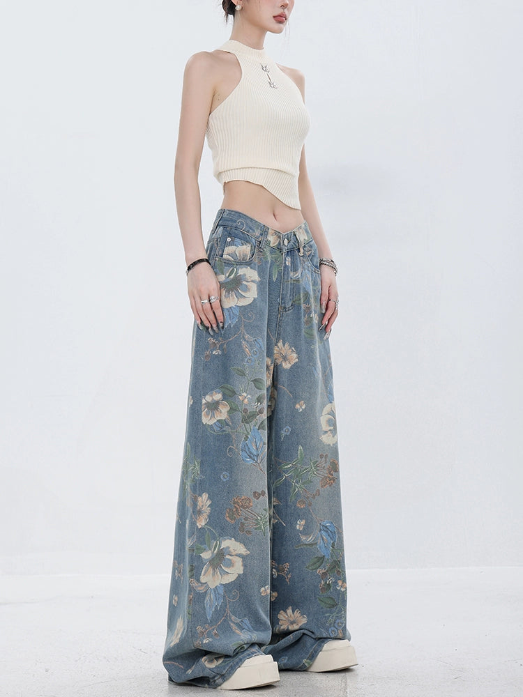 ABWEAR Blooming Botanica Wide-Leg Jeans