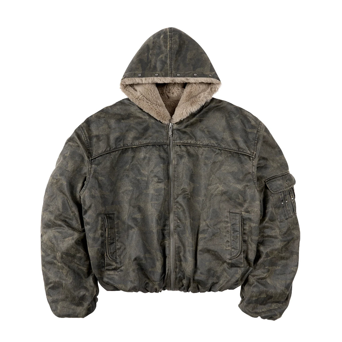 Dustland Sherpa-Lined Camo Hooded Jacket