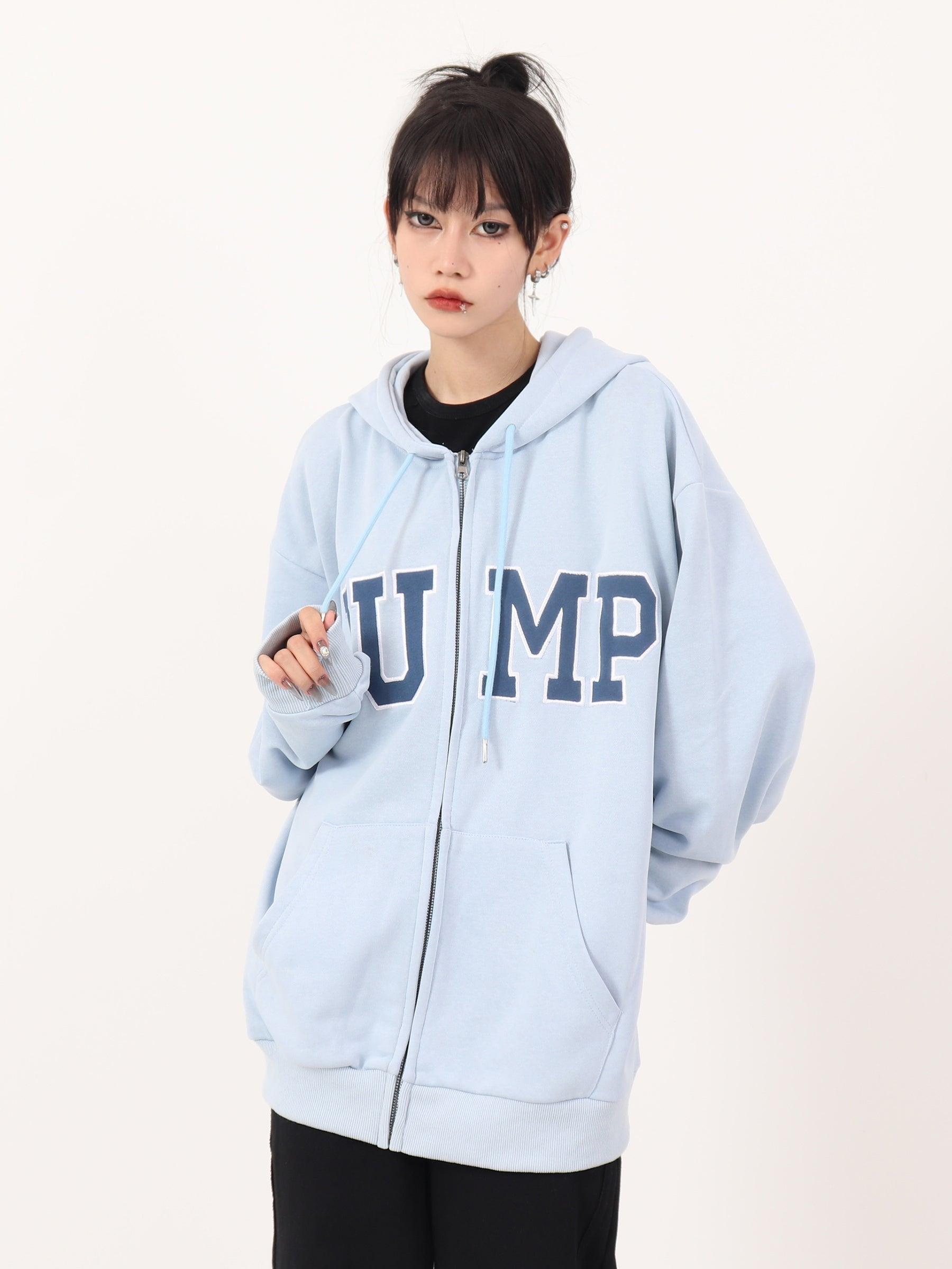 Casual Hoodie with Big Logo Zipper - chiclara