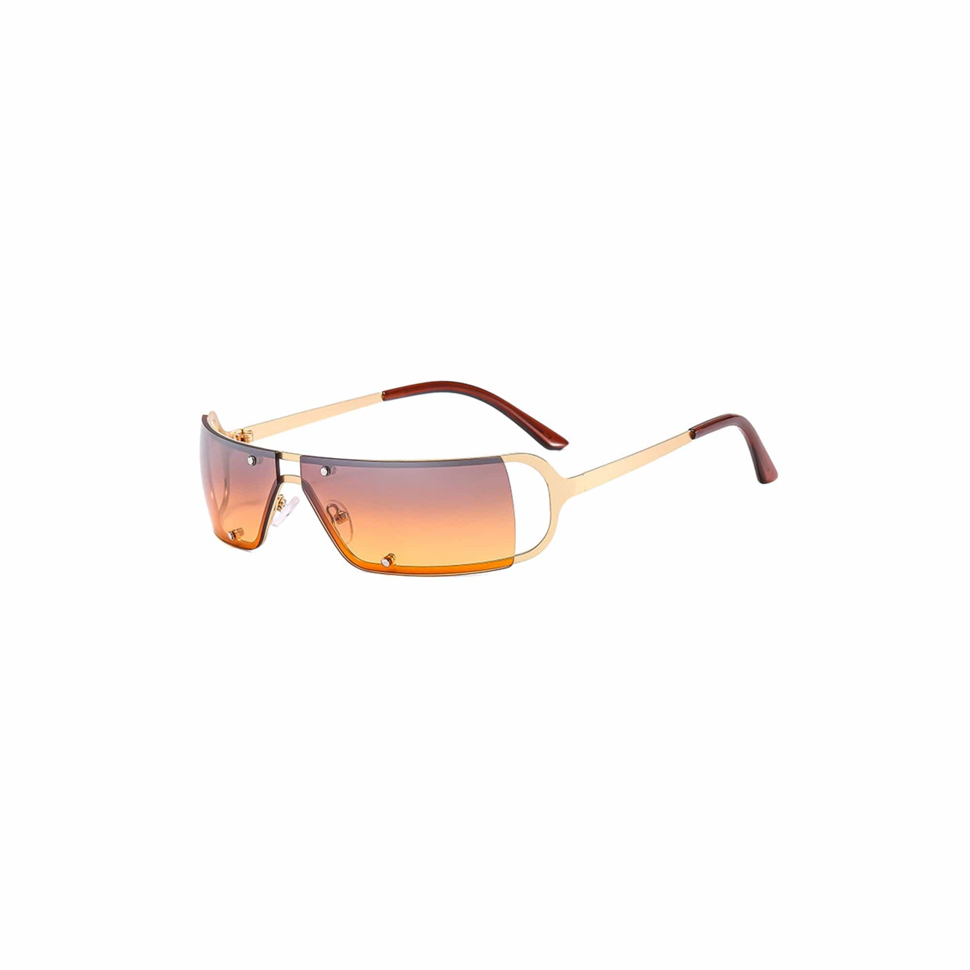 Rivet-Temple Narrow Square Sunglasses - view 7