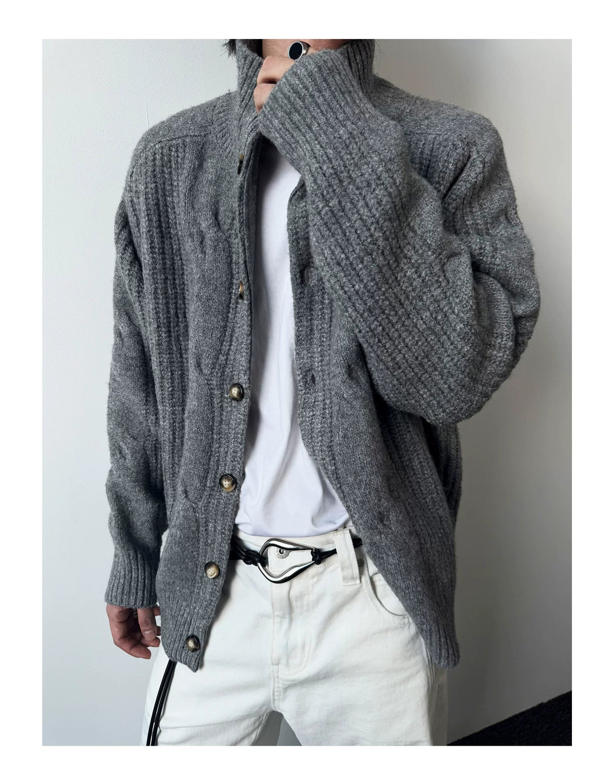 Alden Cable-Knit Button Cardigan