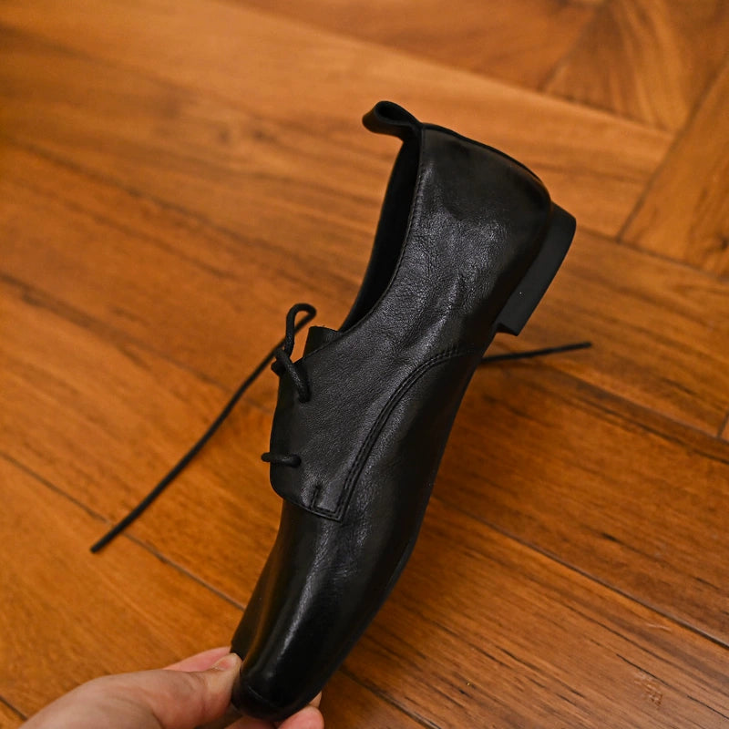 Noir Classic Square-Toe Derby Shoes