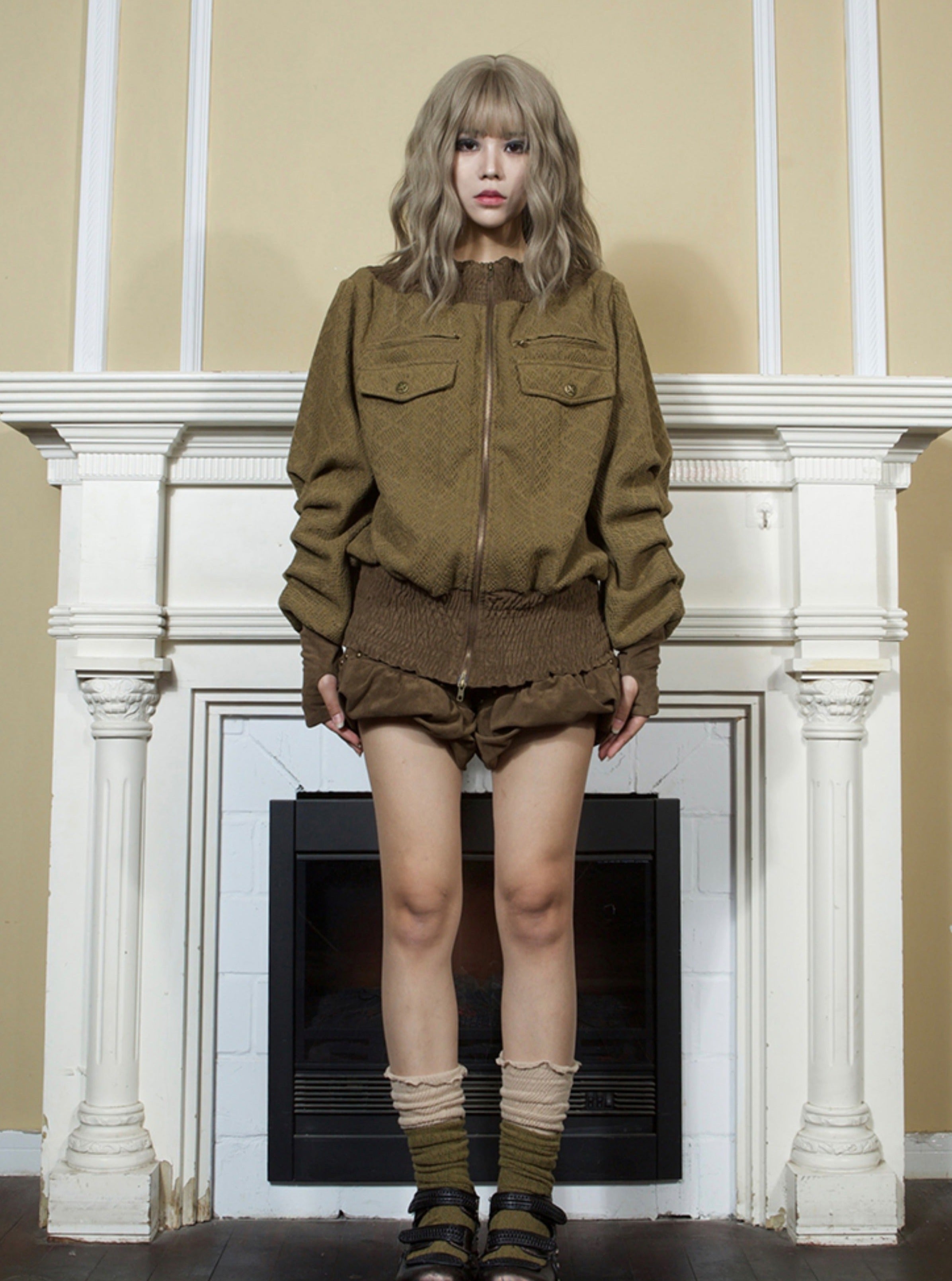 ARIADNAw Military-Inspired Bomber Jacket - Olive Green