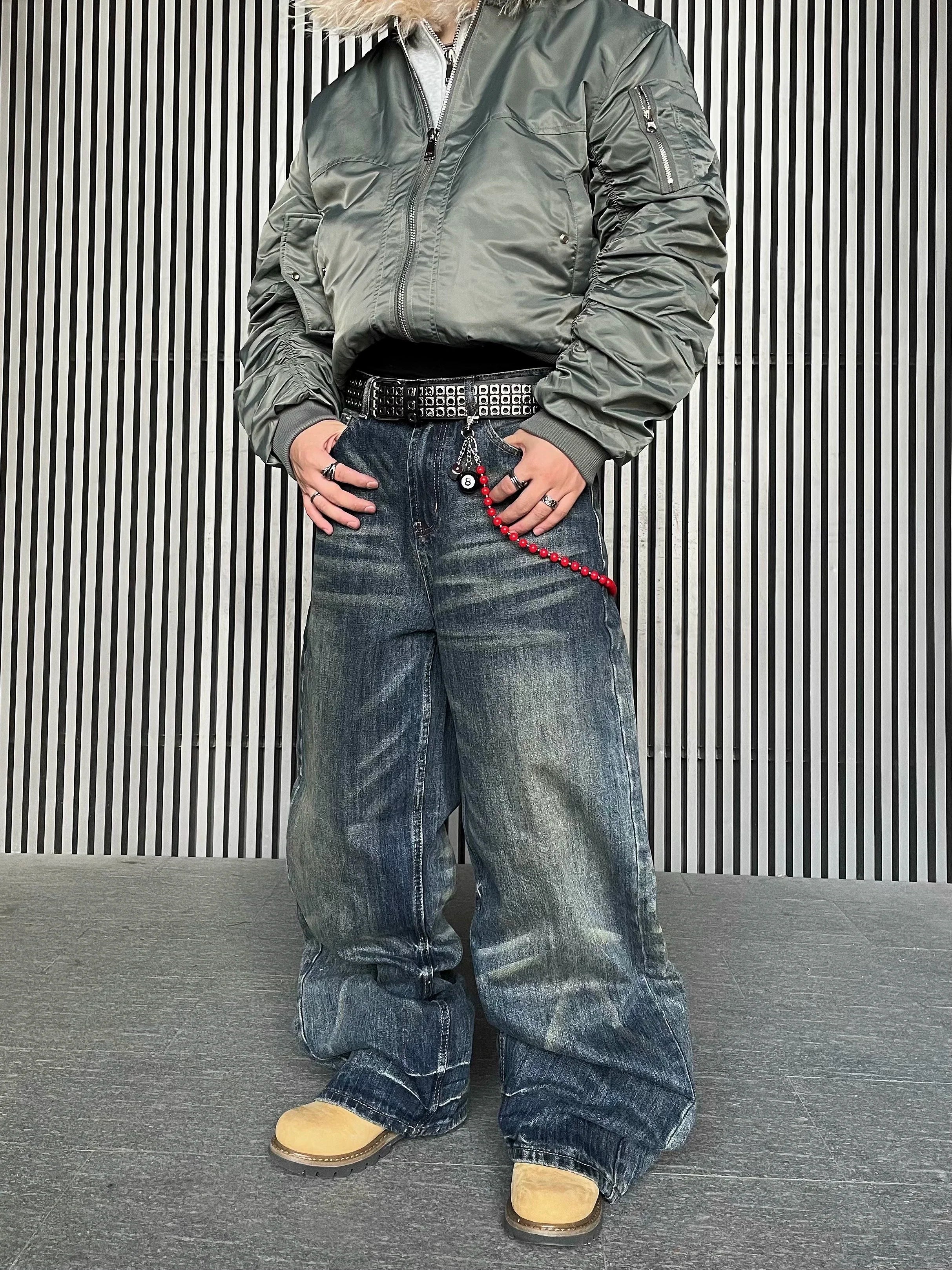 Stonewash Rebel Wide Leg Jeans