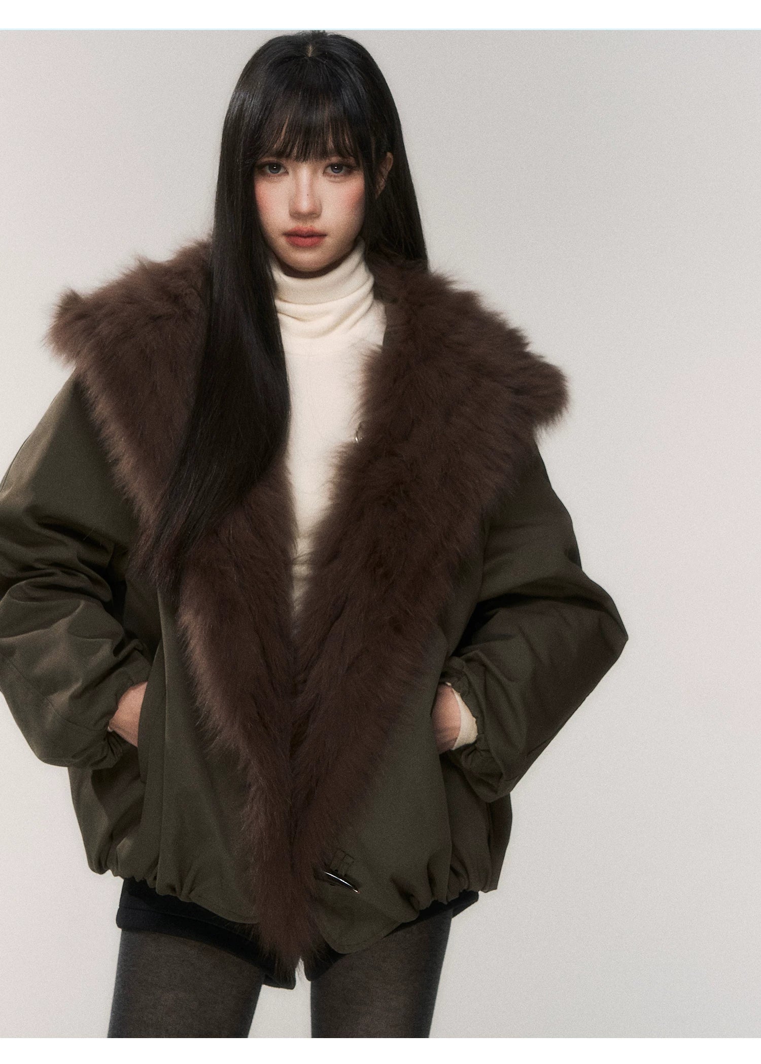 Forest Empress Faux Fur Collar Parka