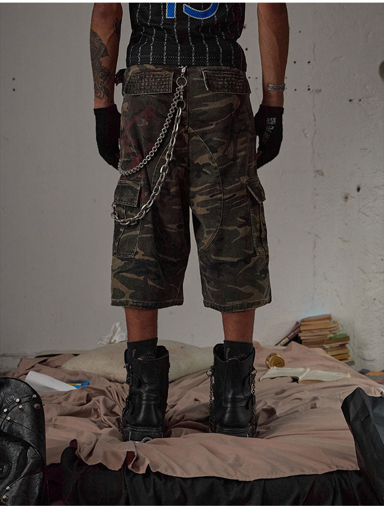 Tactical Washed Camouflage Shorts