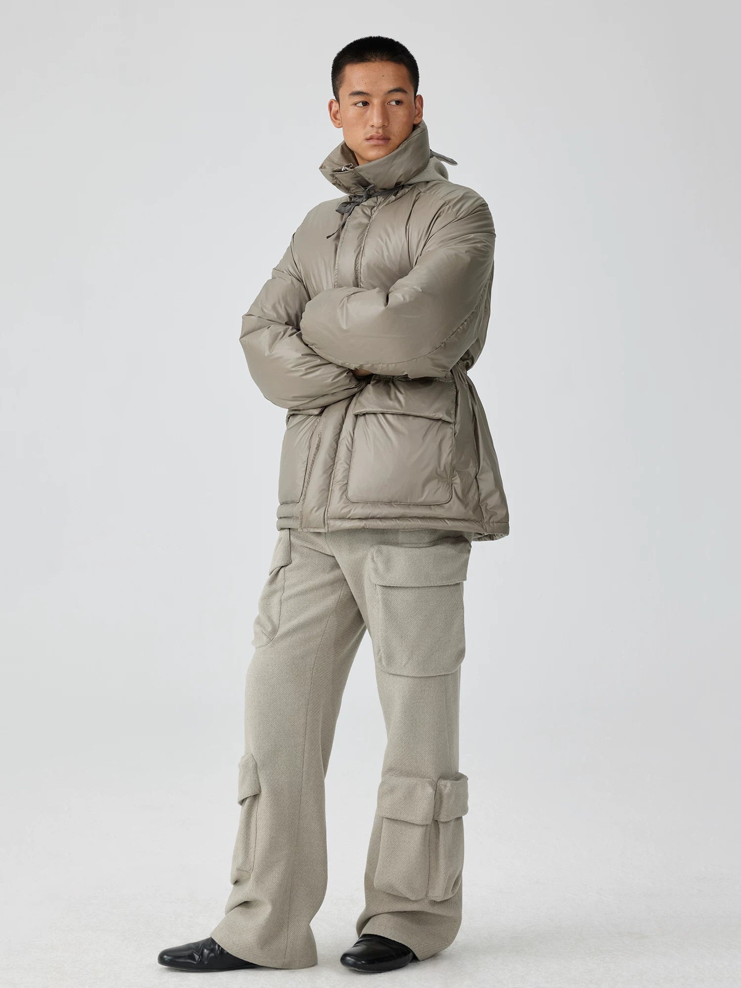 Multi-Pocket Wide-Leg Cargo Trouser