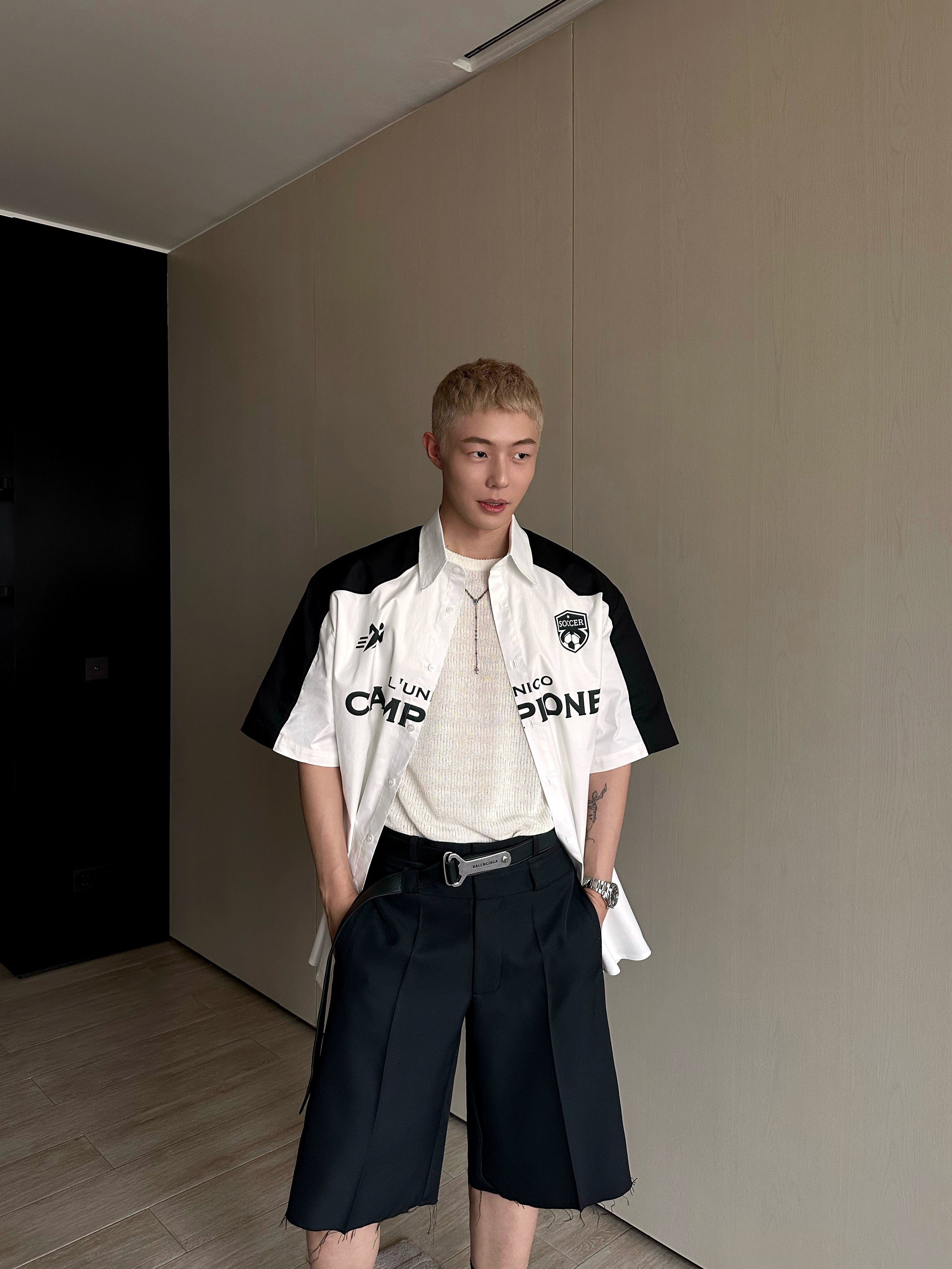 White Sports Logo Polo Shirt Jersey