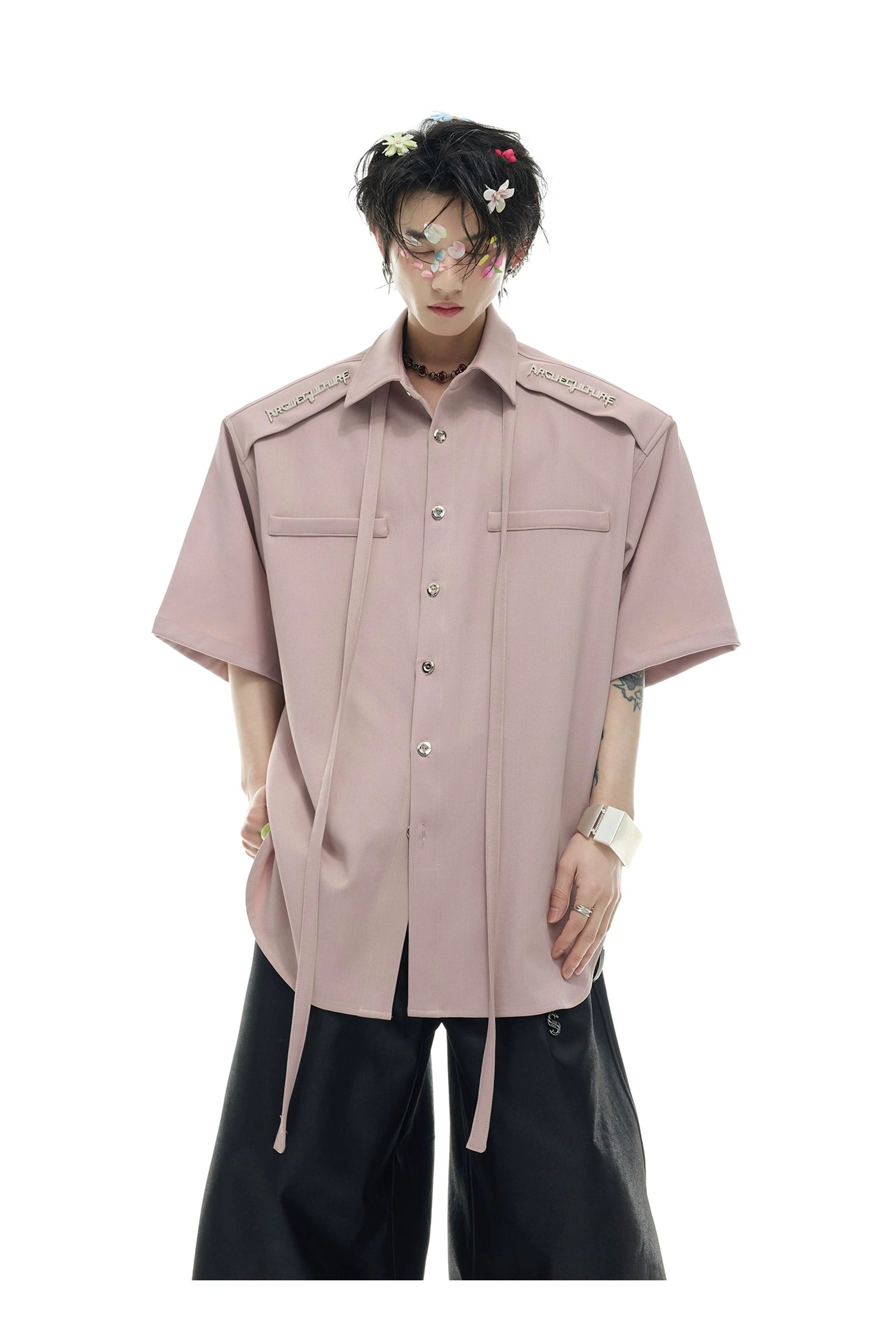 Dusty Pink Oversized Button-Up Shirt