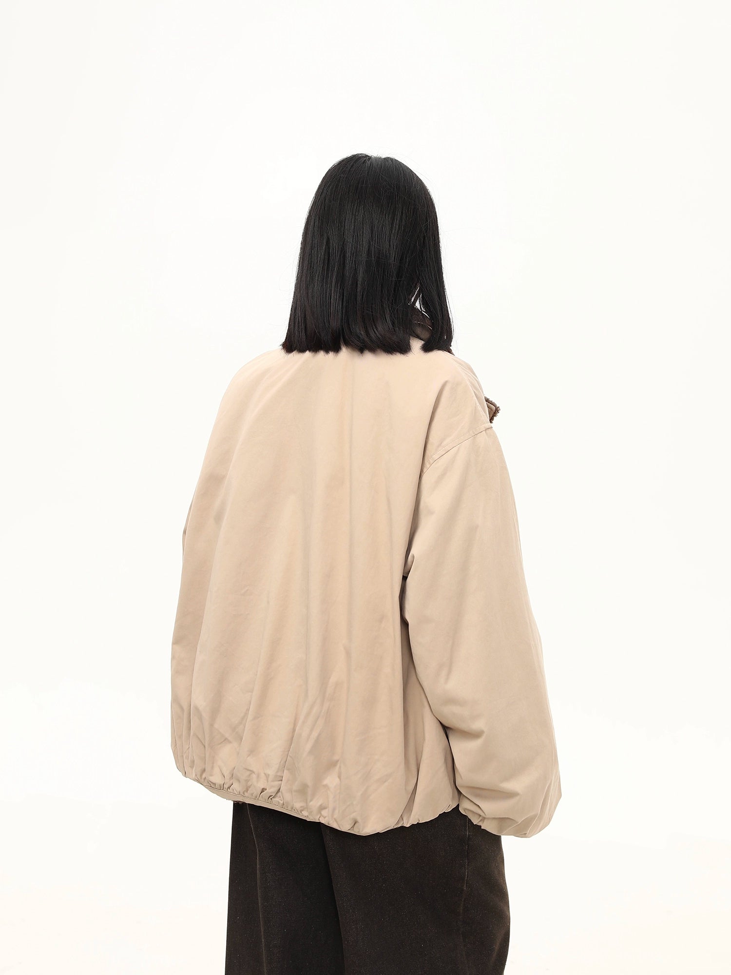 Sandstone Shearling Panel Zip Jacket