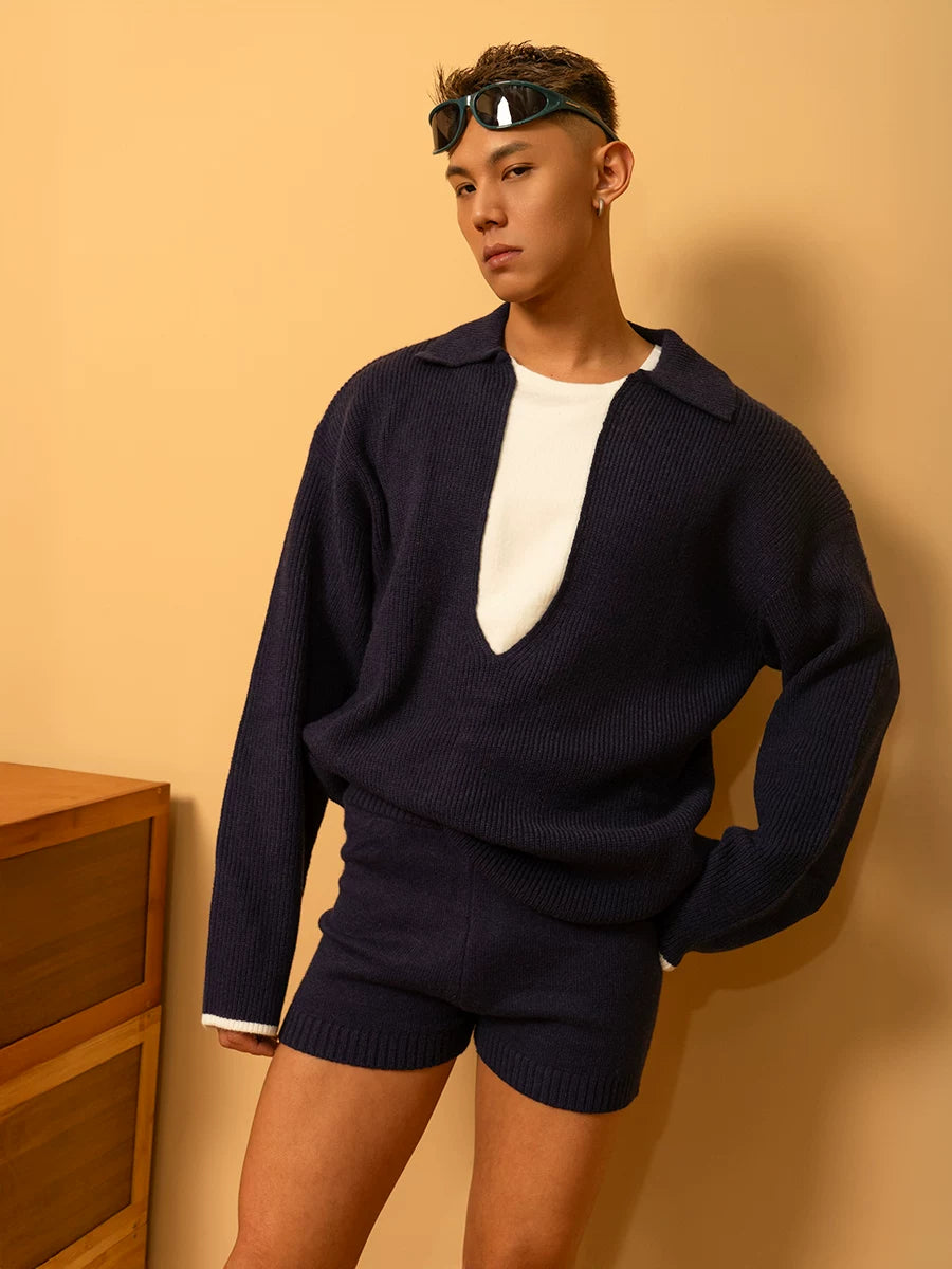 Heather Lounge Knit Quarter-Zip Sweater