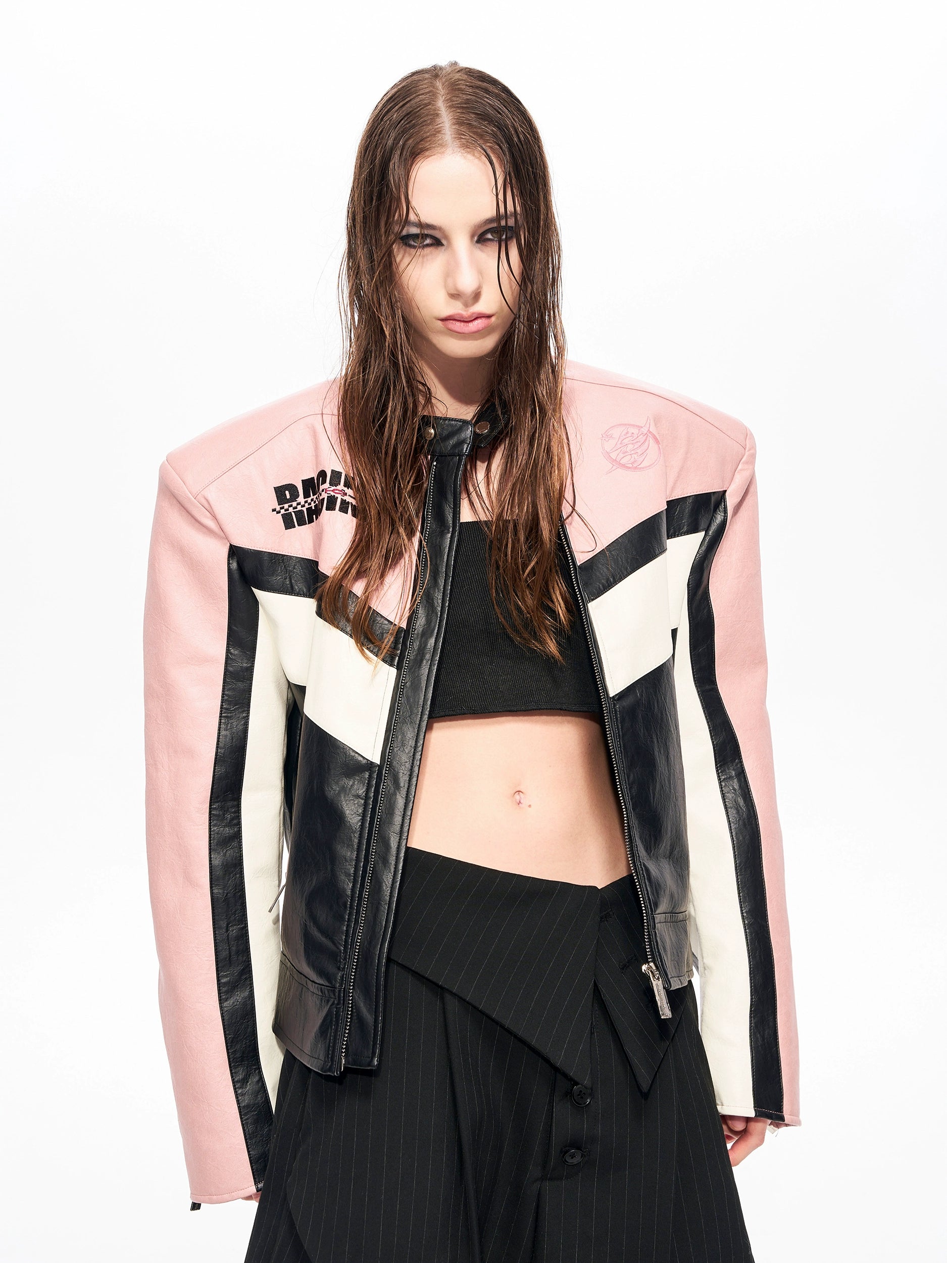 Blush Velocity Racing Moto Jacket