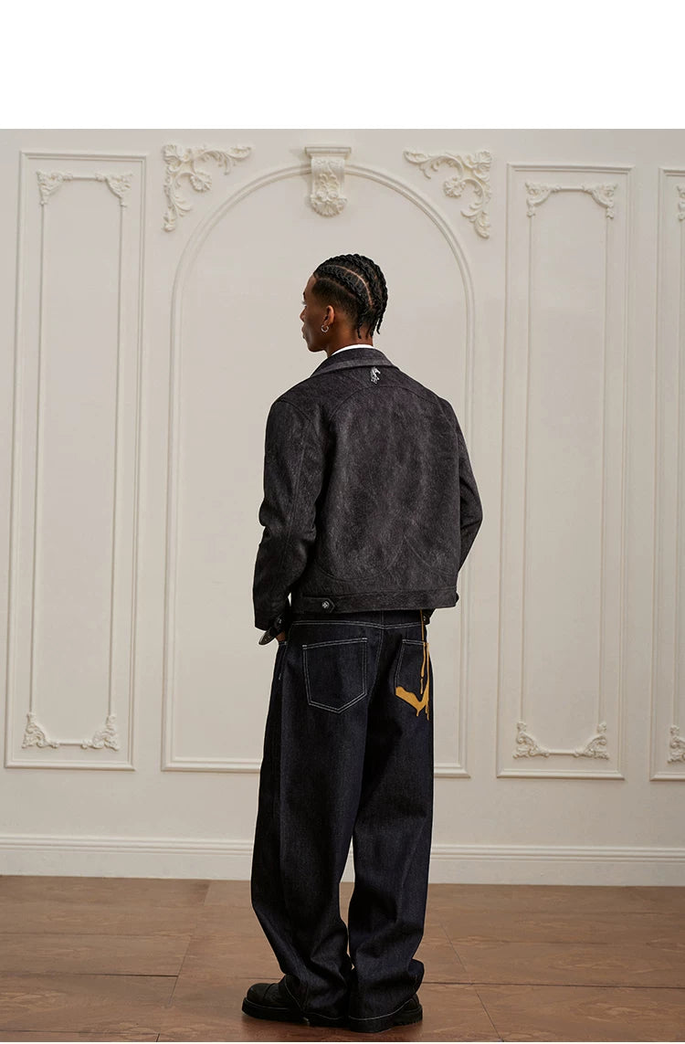 Textured Western Yoke Zip Front Jacket