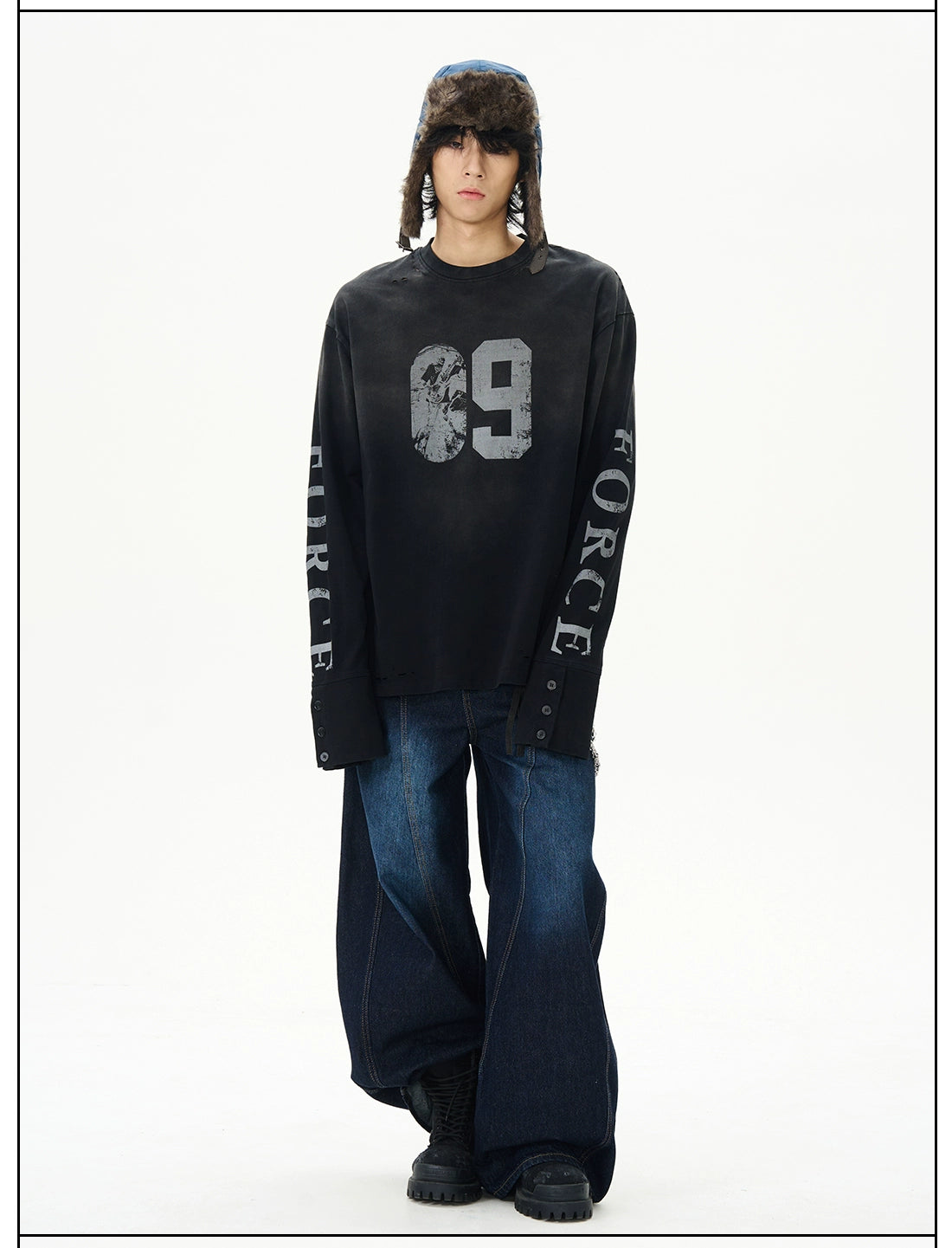 Distressed Force Graphic Long Sleeve Tee