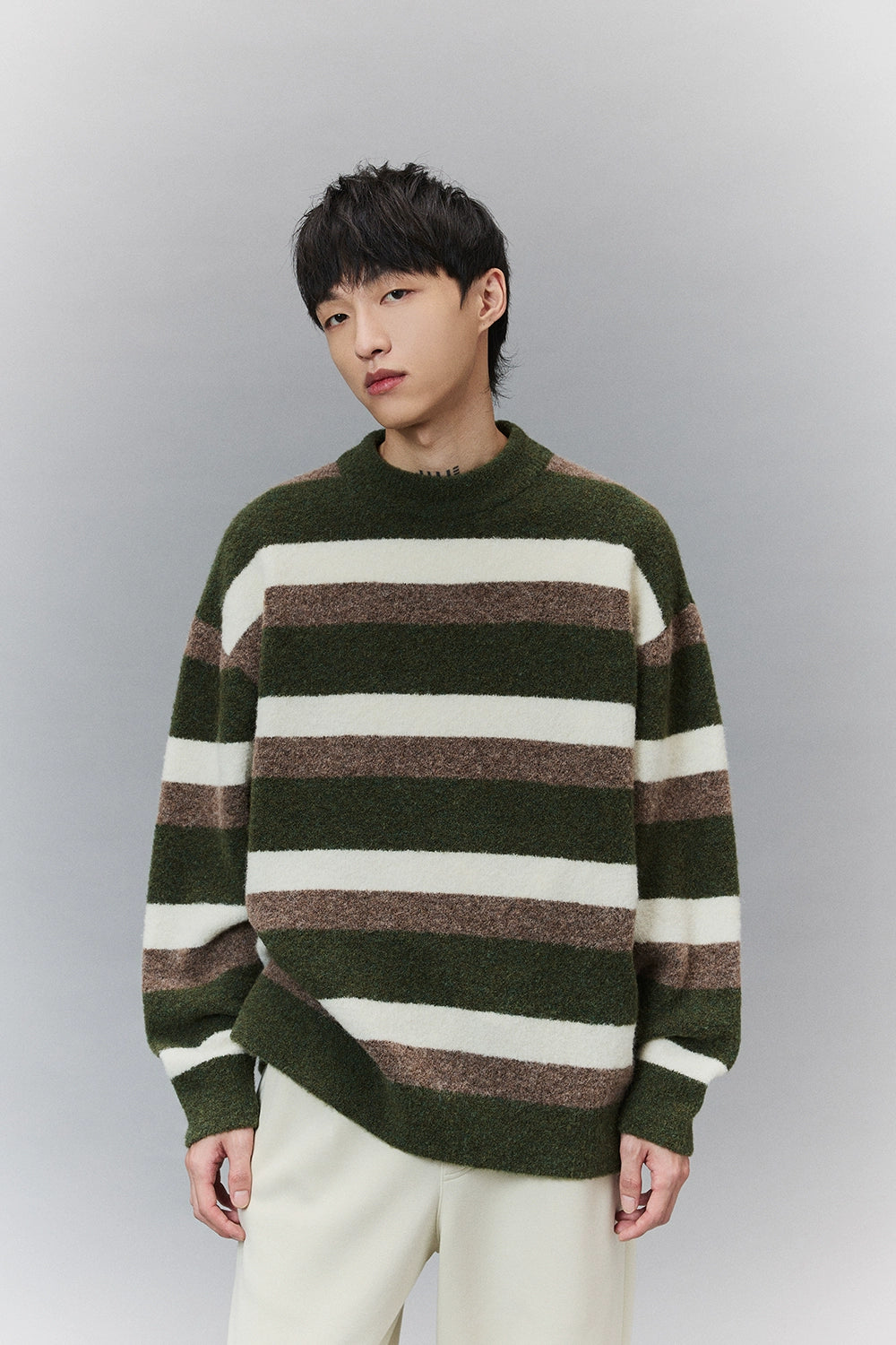 Tri-Color Stripe Sweater