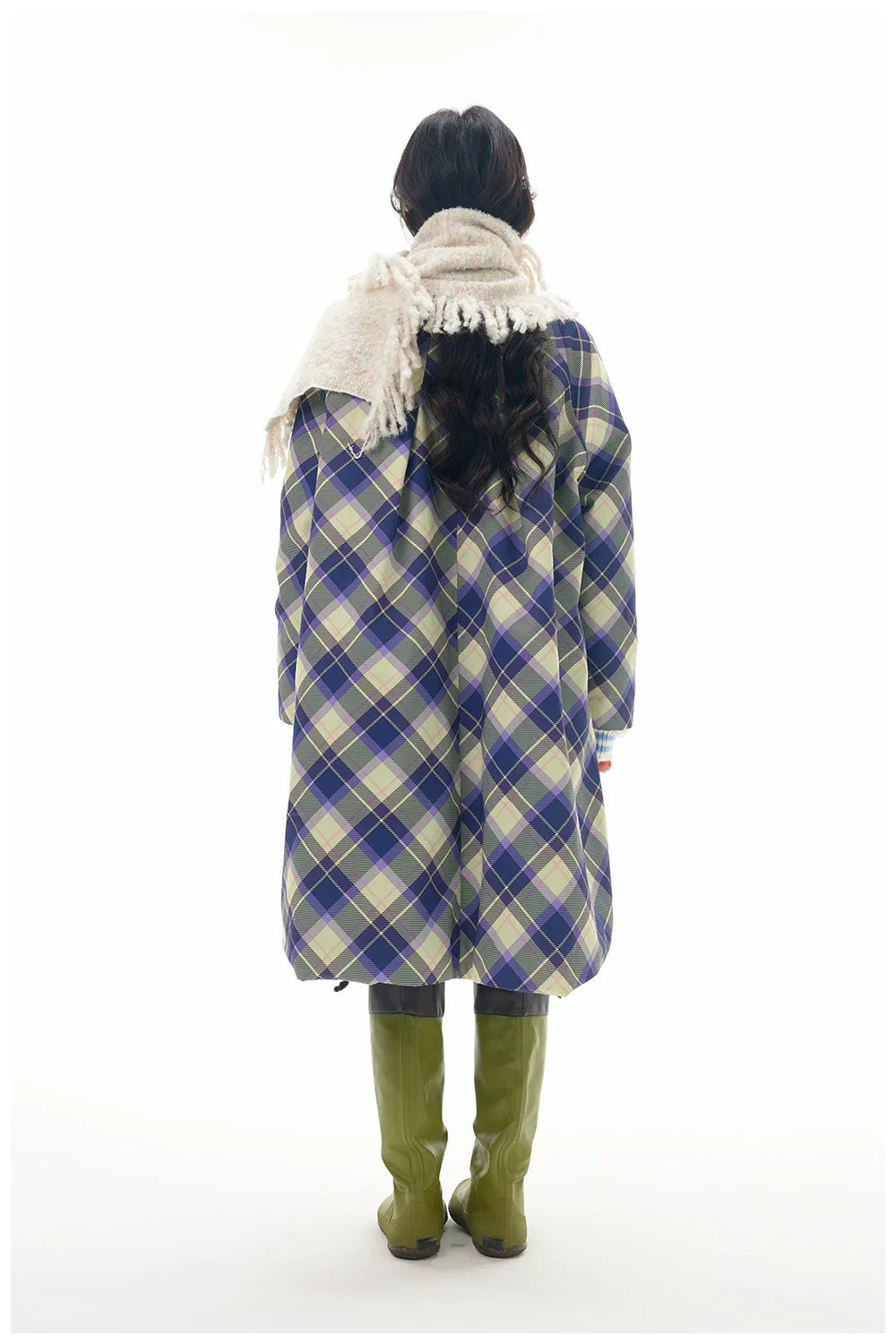 Plaid Teddy Bear Applique Coat