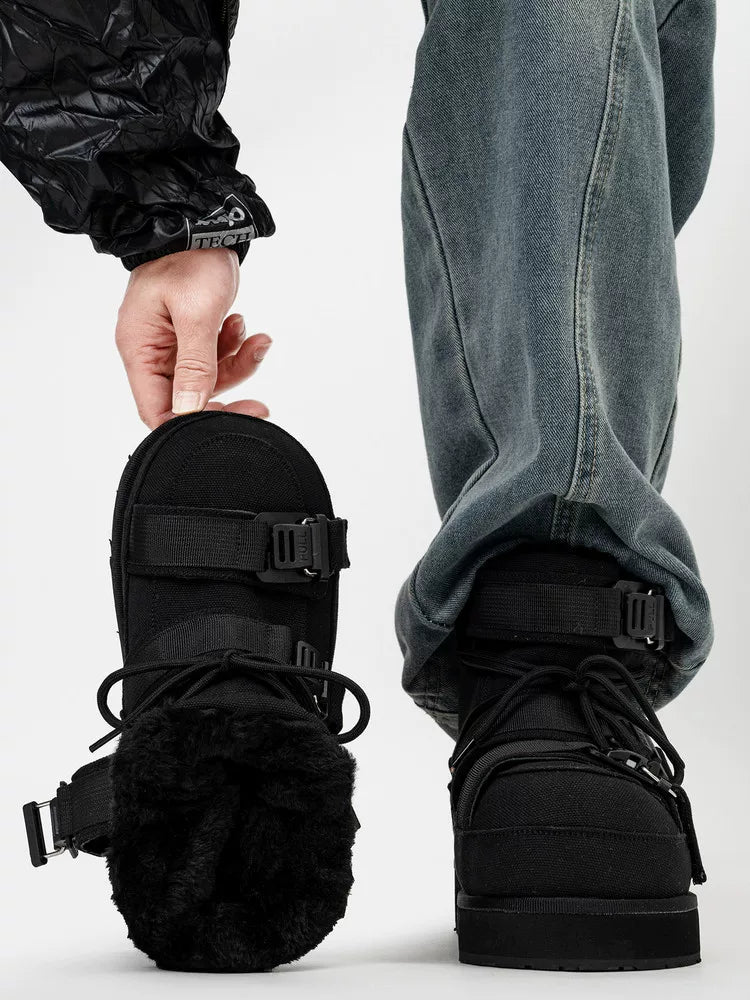 Lunar Drift Shearling Buckle Boots