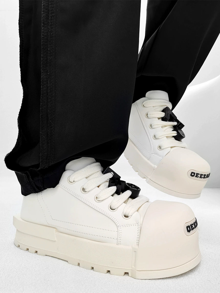 Chunky Black Platform Sneakers with Charms