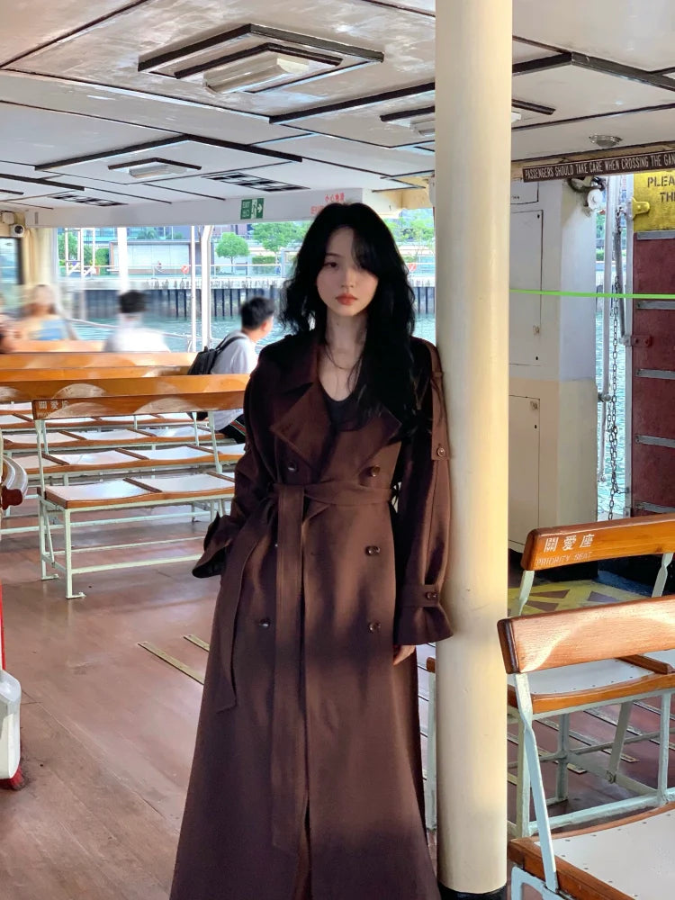 Long Belted Trench Coat