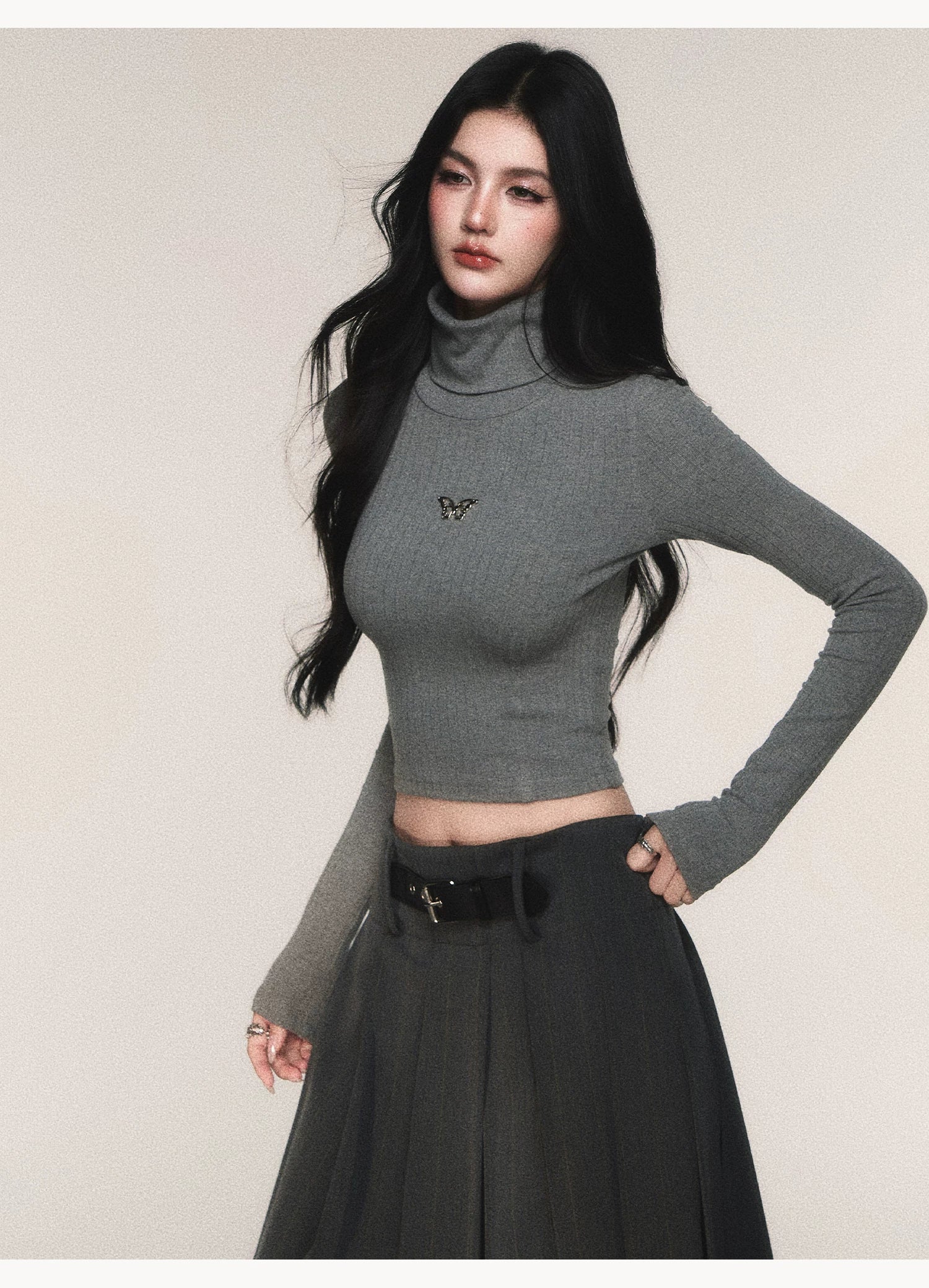 Butterfly Echo Cropped Turtleneck