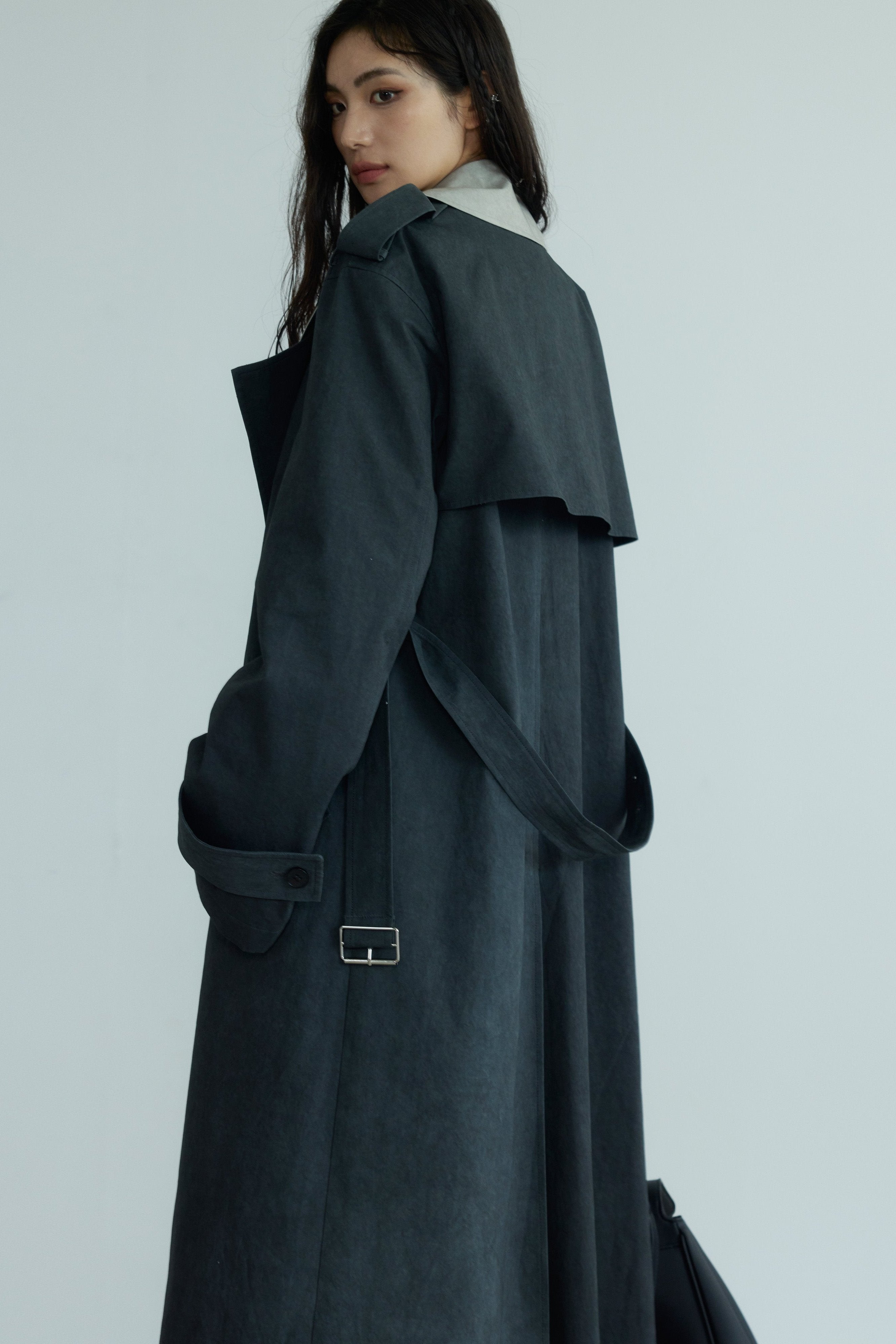 Two-Tone Oversized Trench Coat