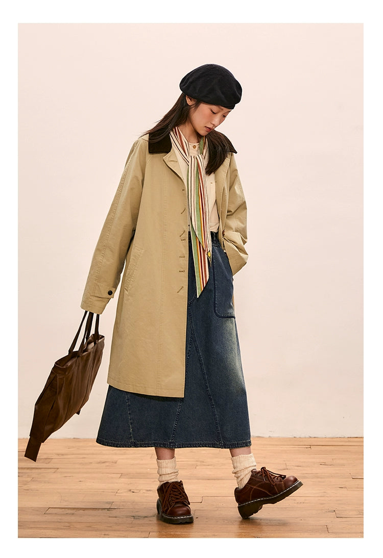 octopusme Vintage-Inspired Oversized Coat - Multi-Color