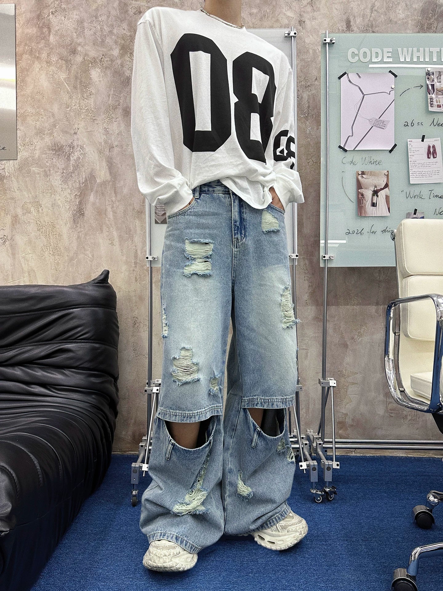 Abyss Portal Blowout Knee Cargo Jeans