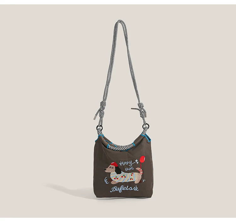 Happy Hotdog Pup Rope Crossbody