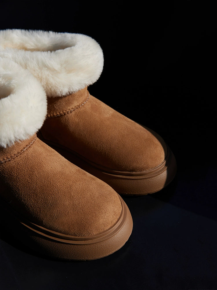 Fuzzy Shearling Ankle Winter Boot