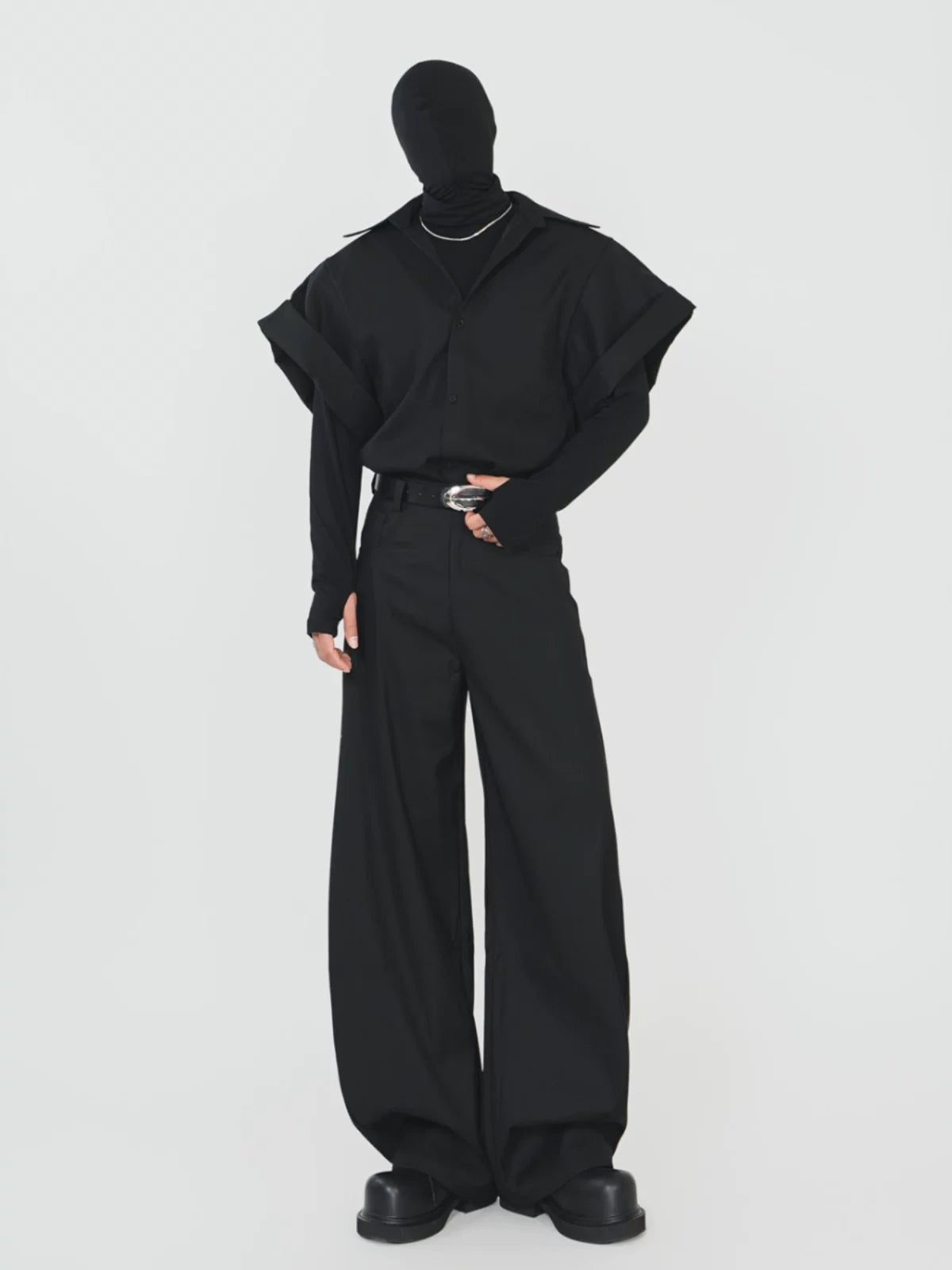 Monolith Drape Oversized Layered Shirt