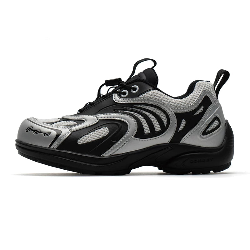 Silver Pulse Mesh Runner Sneakers