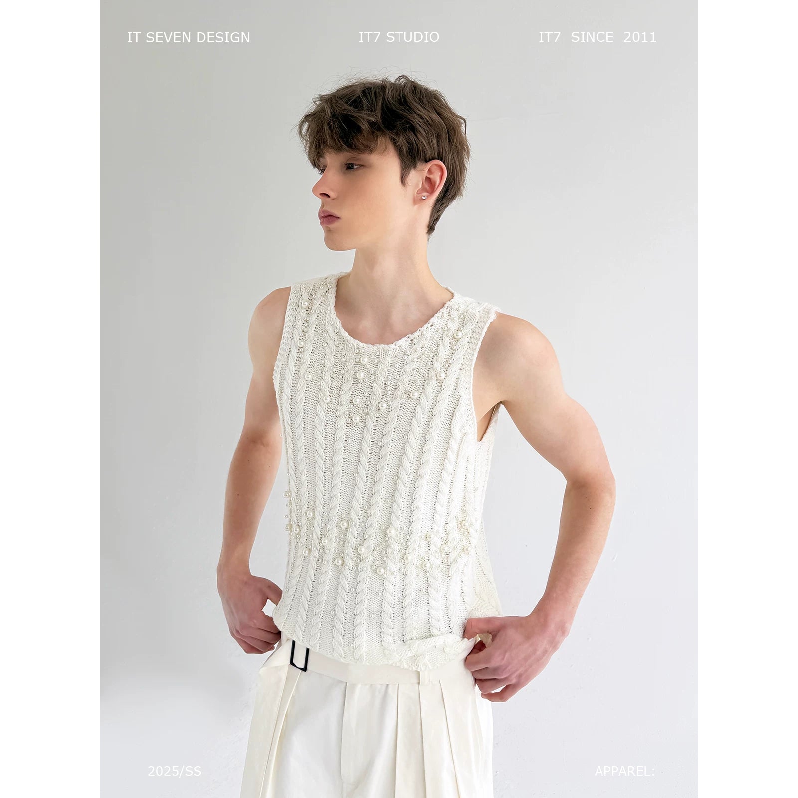 Ivory Pearl Tides Knit Tank