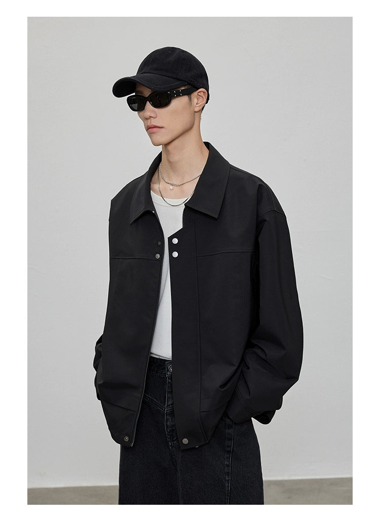 Vertical Split Square Neck Oversized Jacket