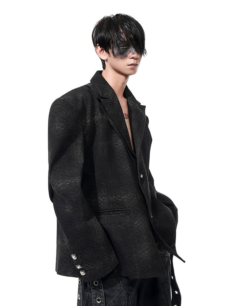 Snakeskin Texture Blazer