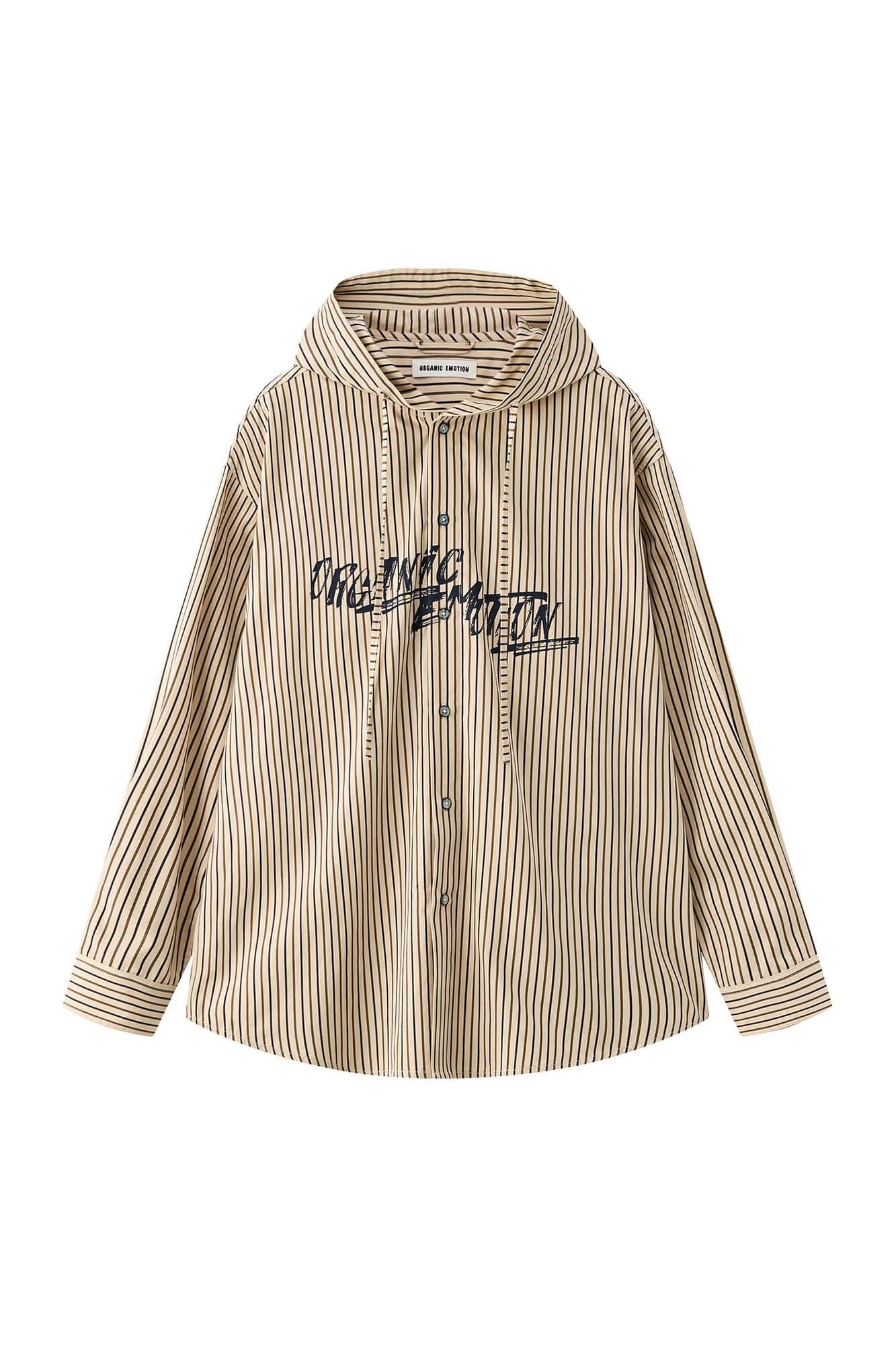 Striped Baseball-Style Button-Up Shirt