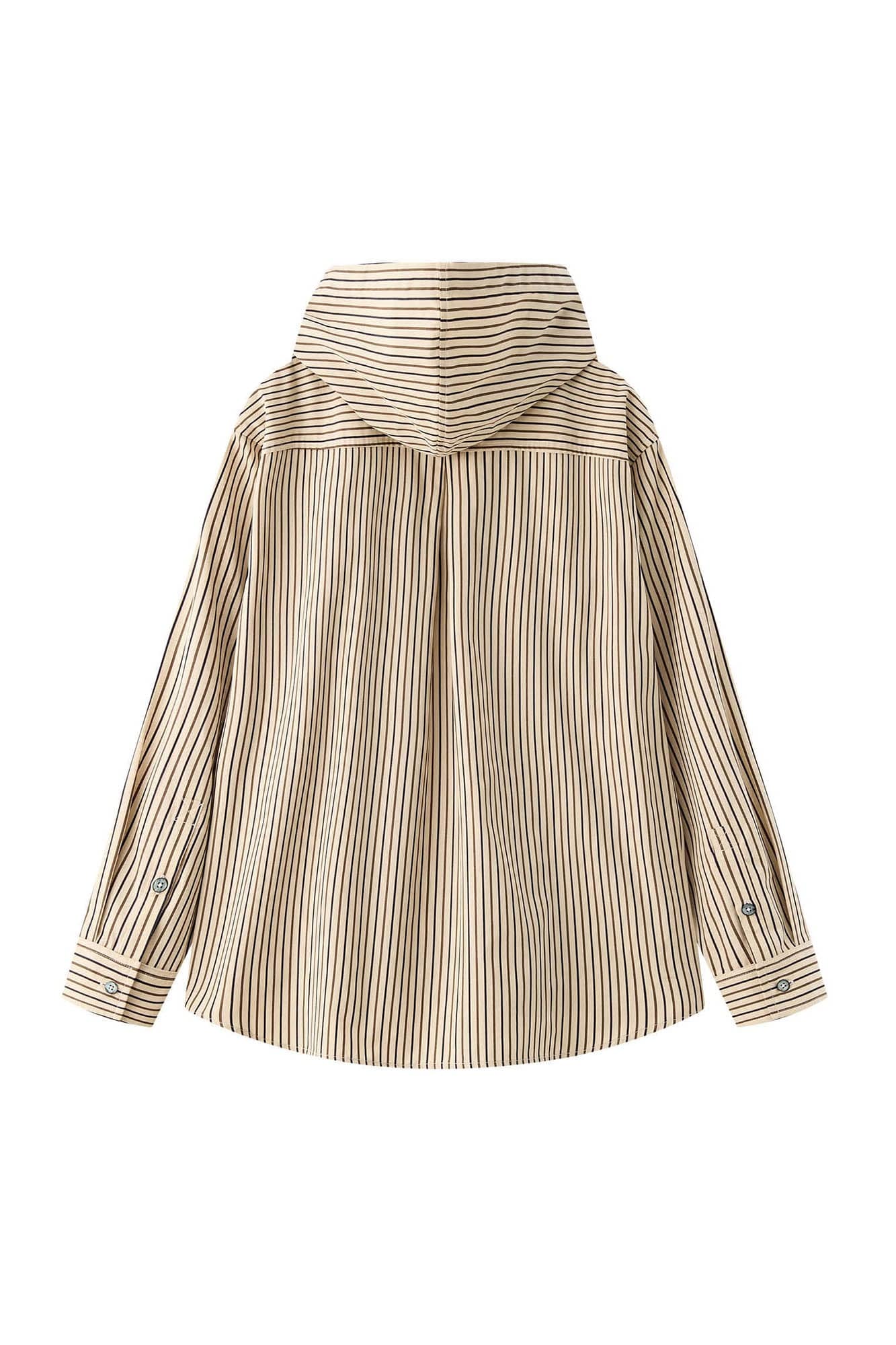 Striped Baseball-Style Button-Up Shirt