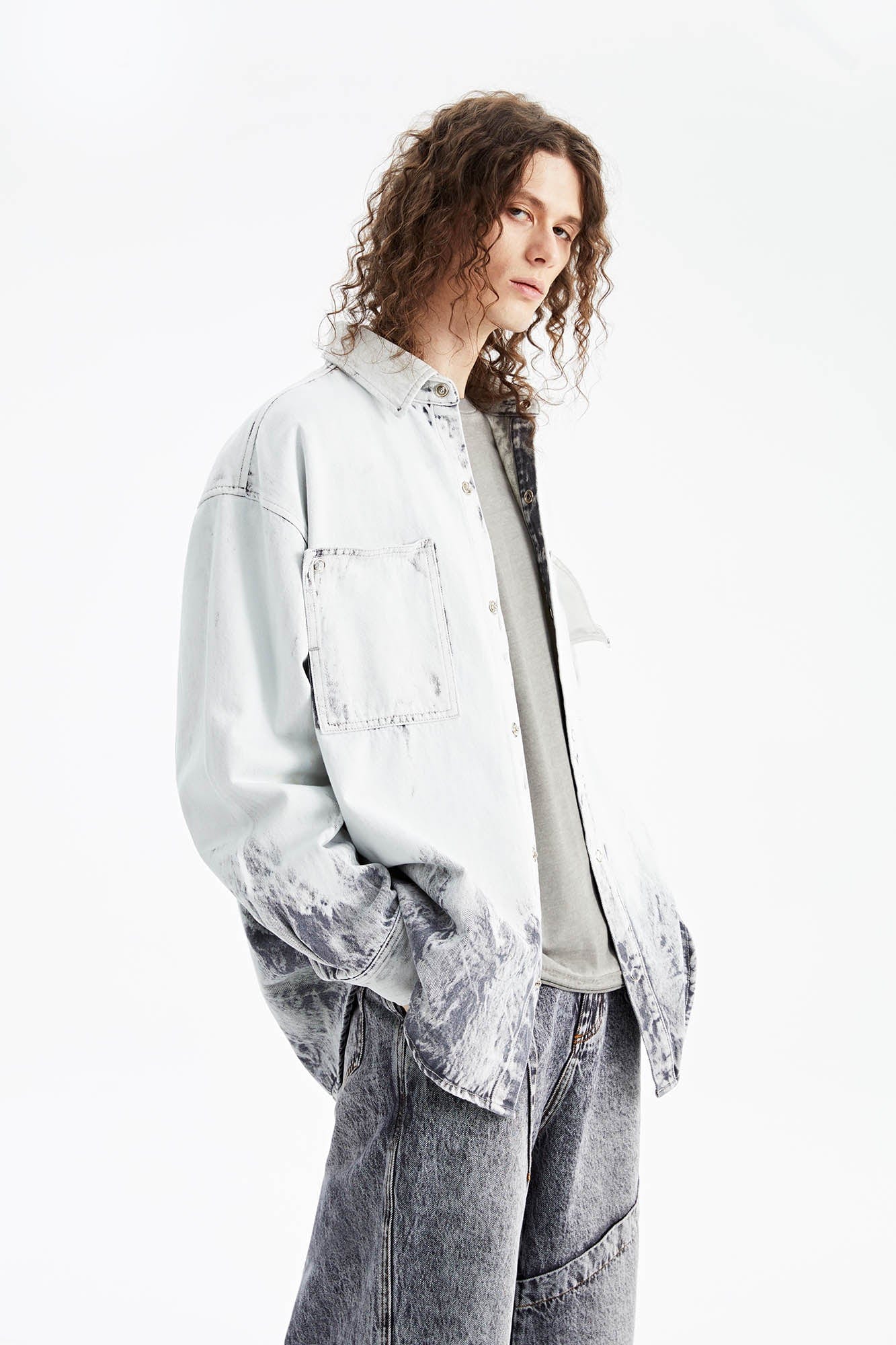 Bleached Denim Oversize Shirt