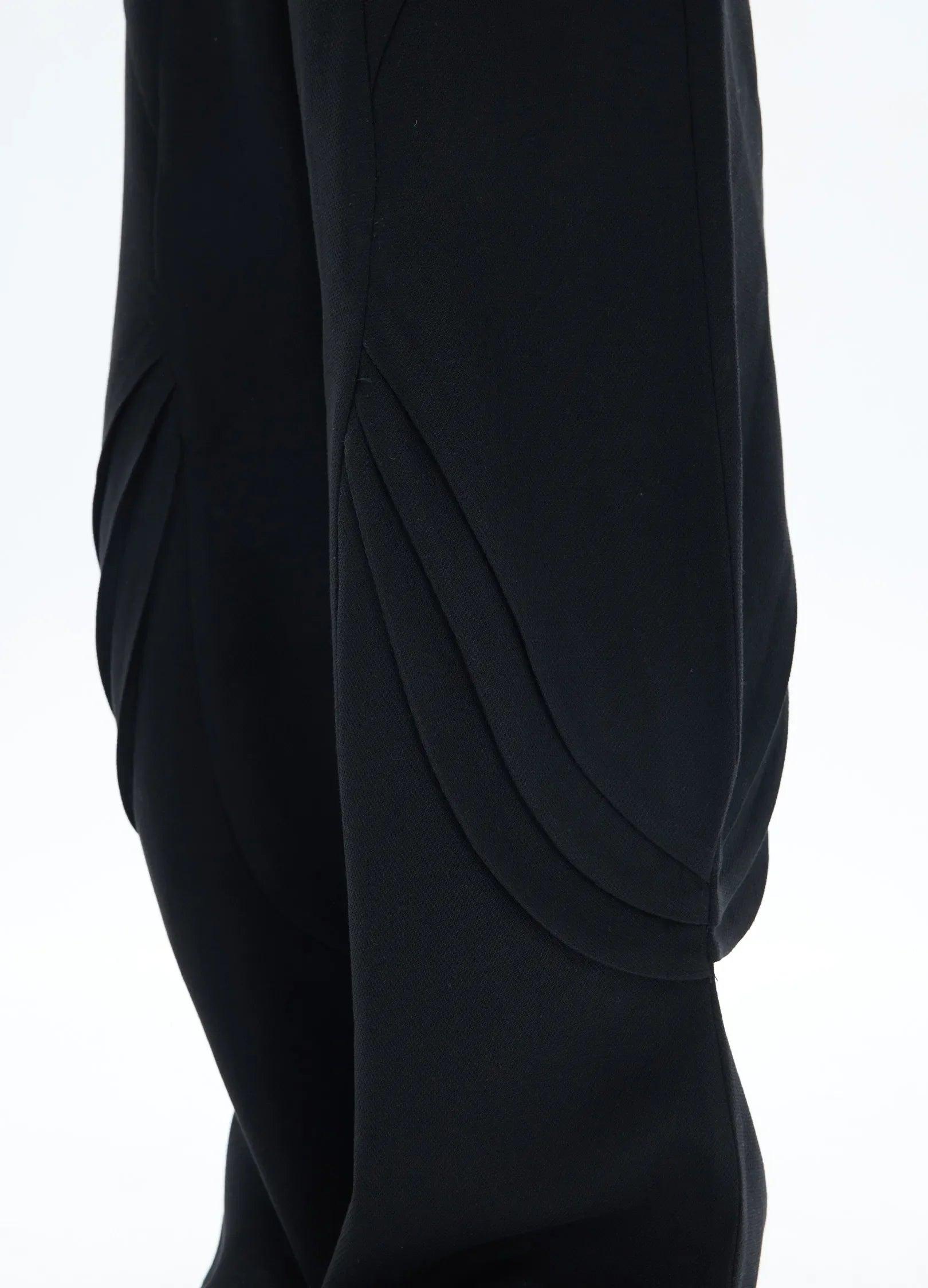 Wide Leg Pleated Knee Trousers - chiclara