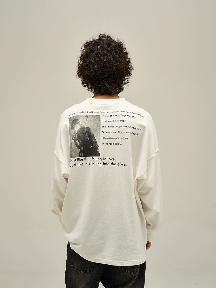 Bold Style Oversized Print Long-Sleeve T-Shirt - chiclara