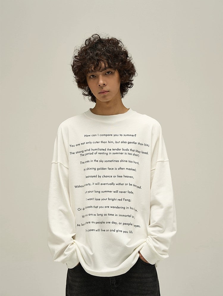 Bold Style Oversized Print Long-Sleeve T-Shirt - chiclara