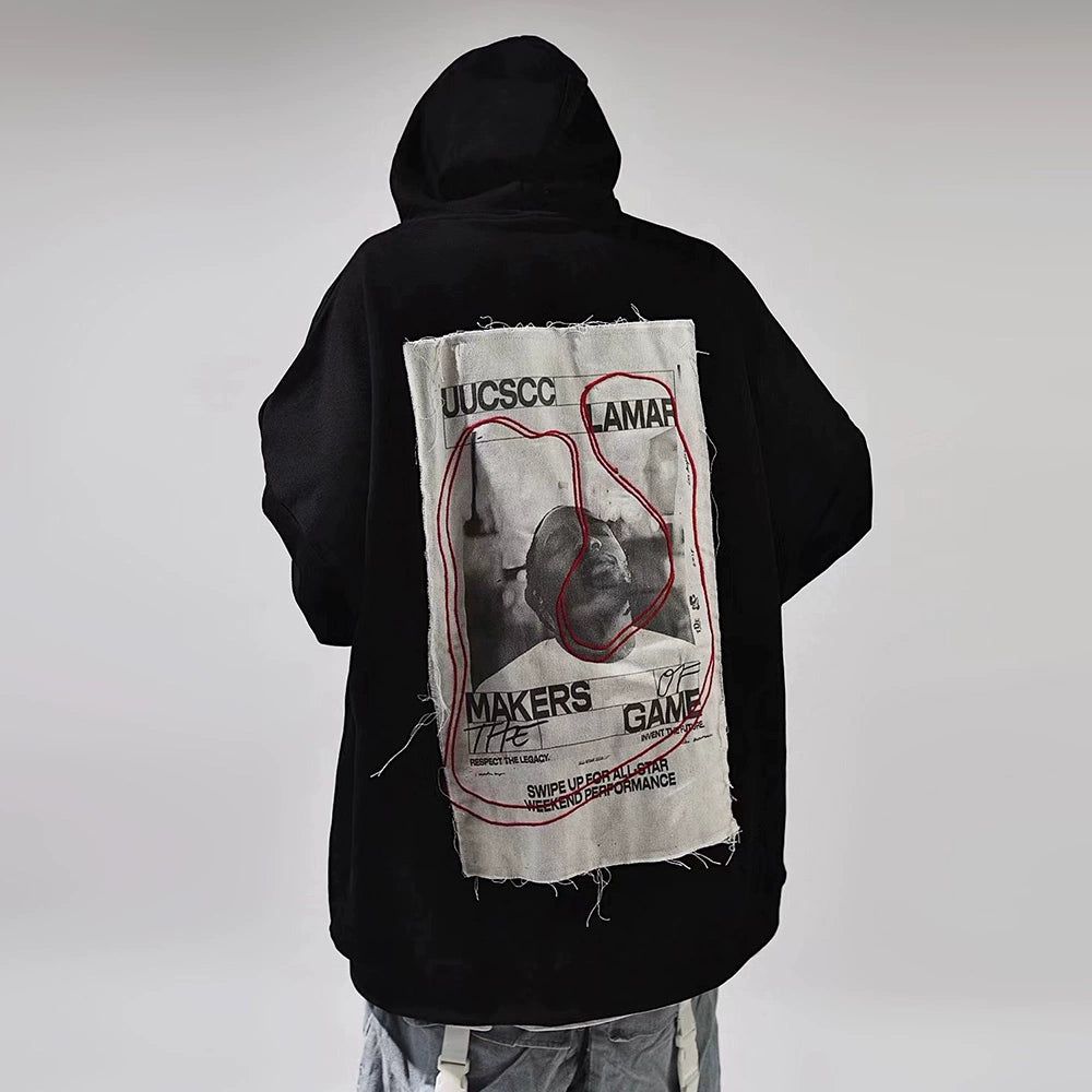 Vintage Poster Patch Hoodie