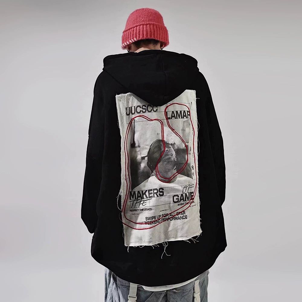 Vintage Poster Patch Hoodie