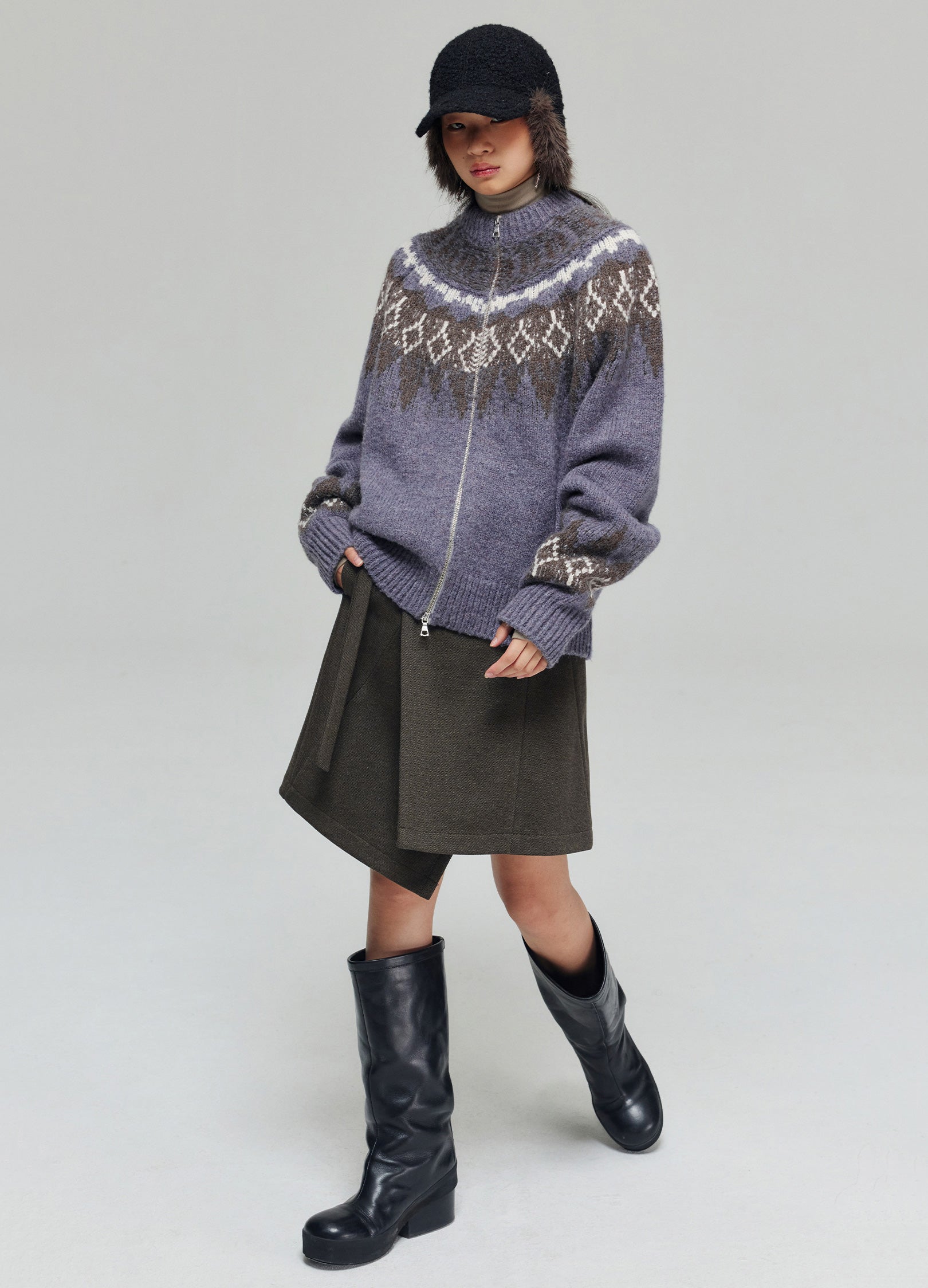 Side Buckle Wrap Skirt