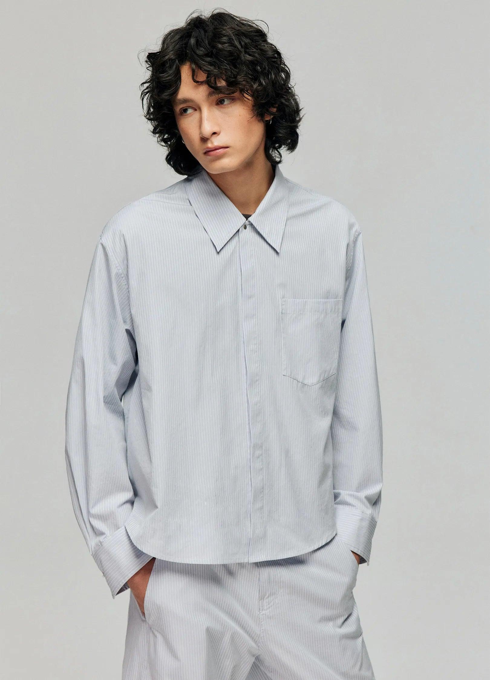 Contemporary Pinstripe Oversized Shirt - chiclara