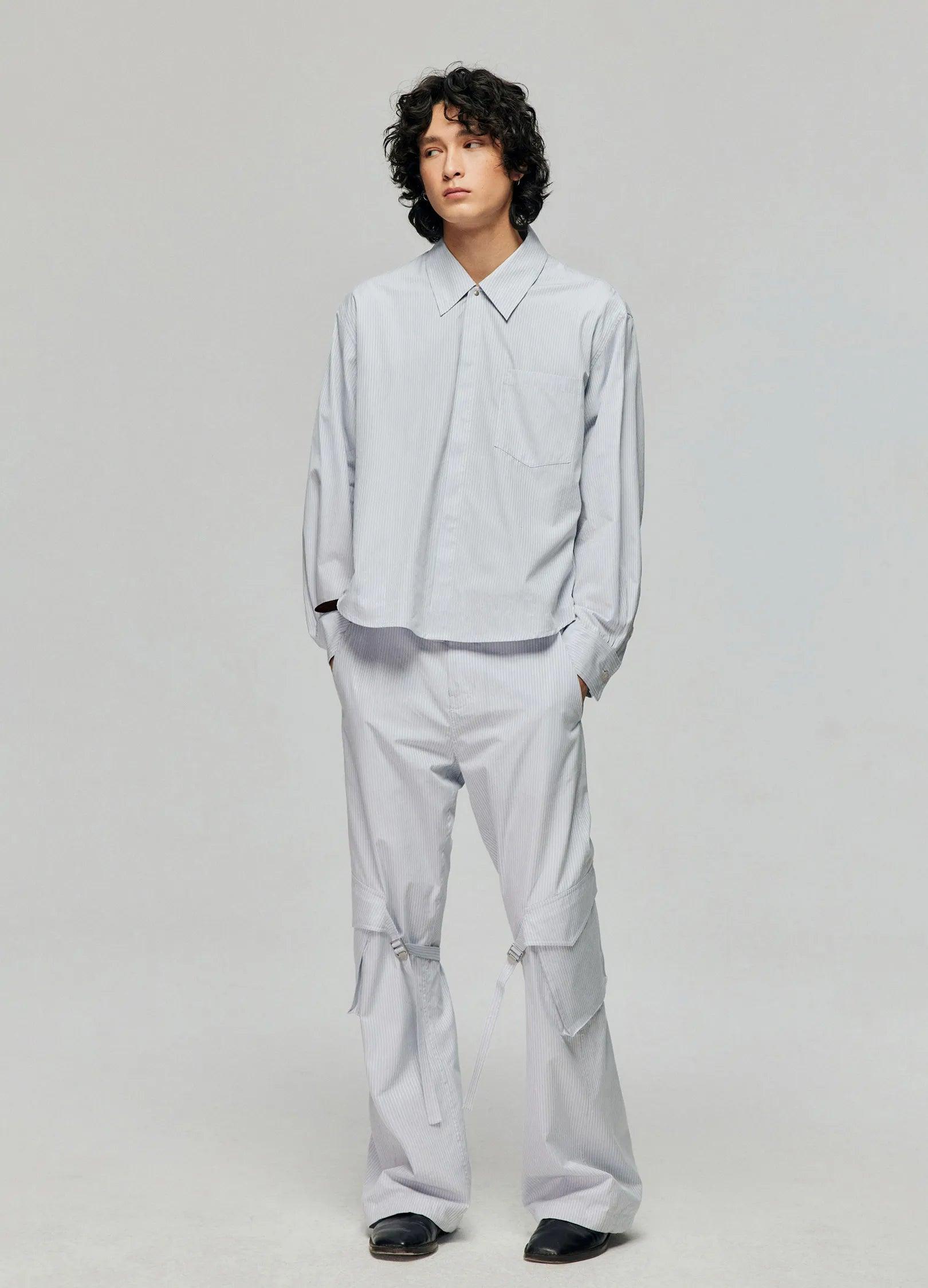 Contemporary Pinstripe Oversized Shirt - chiclara