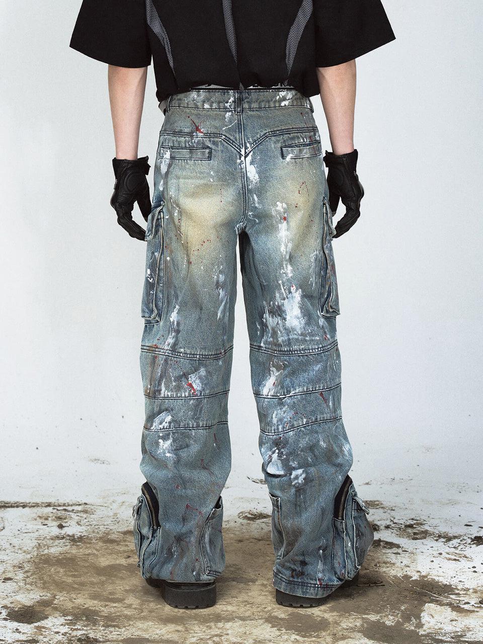 Paint Splatter Ripped Jeans