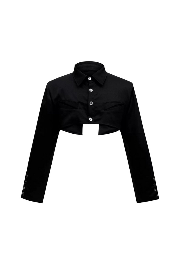 Silk Blend Cropped Shirt