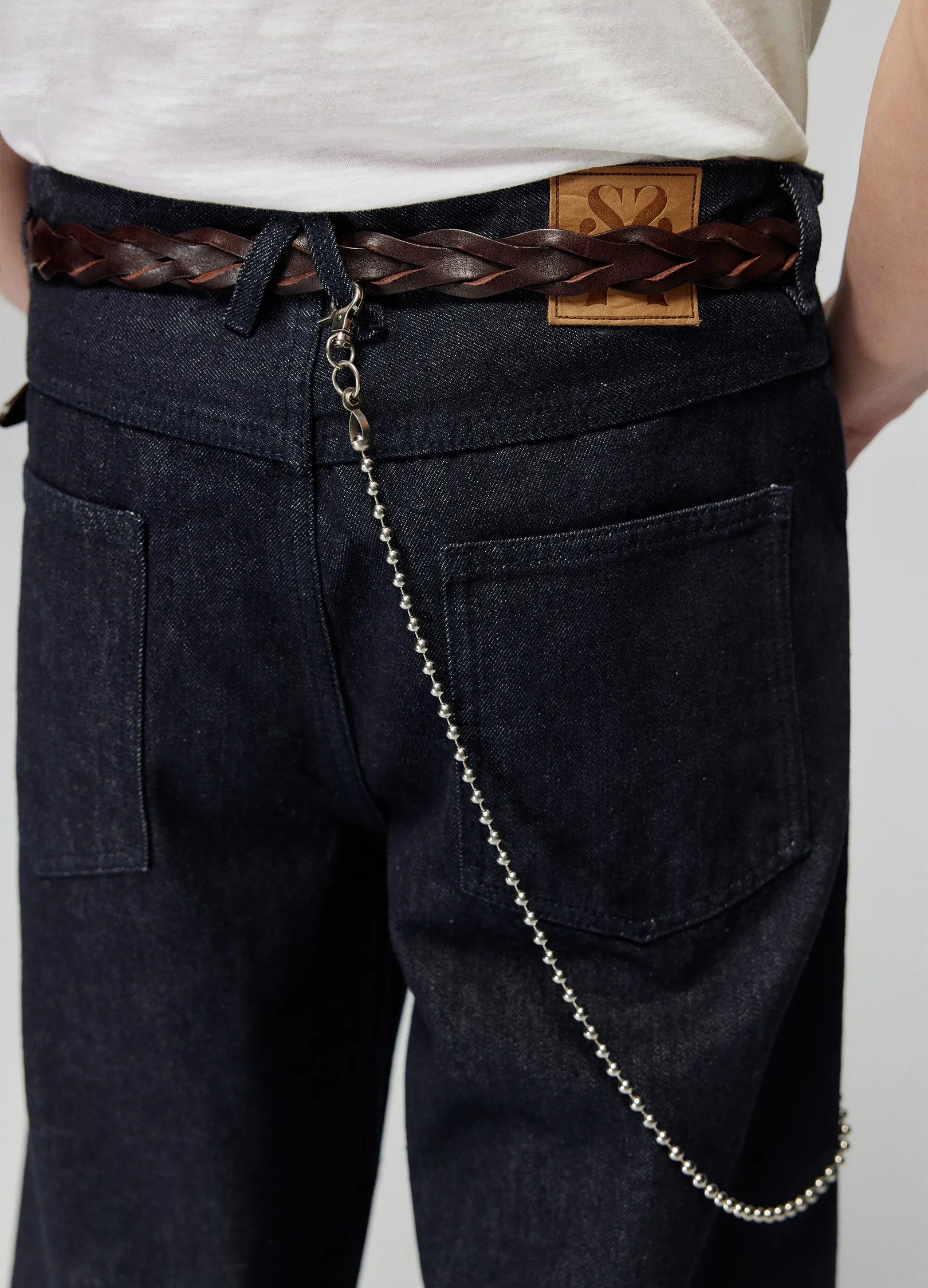 Wide Leg Raw Edge Cuff Denim Jeans