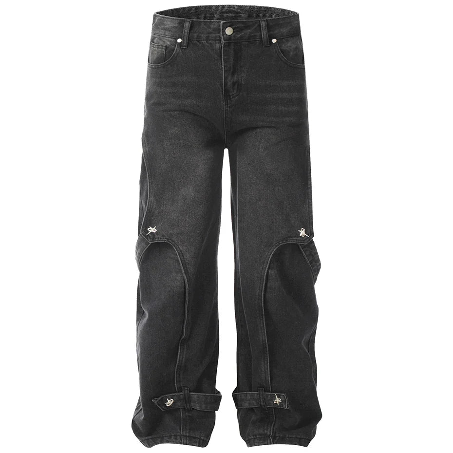 Deconstructed Denim Waves Jeans