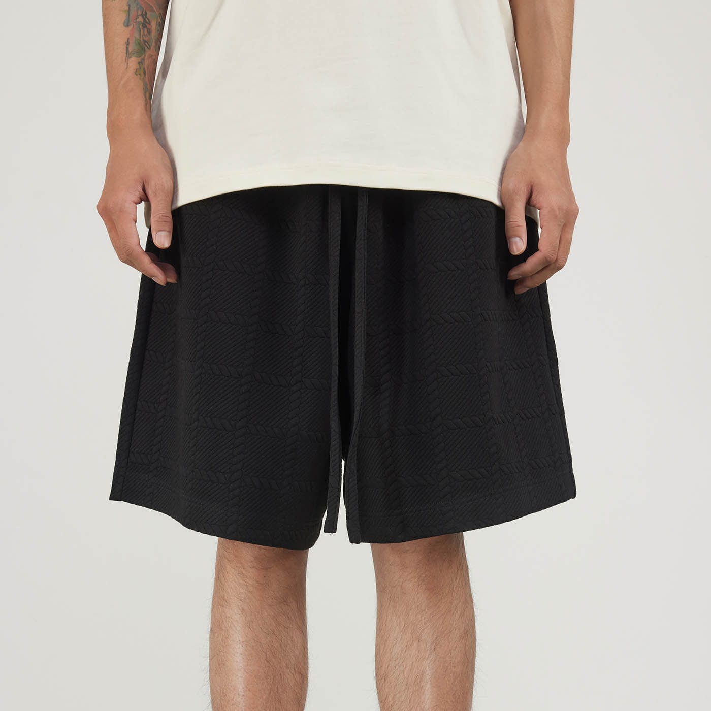 Quilted Drawstring Shorts